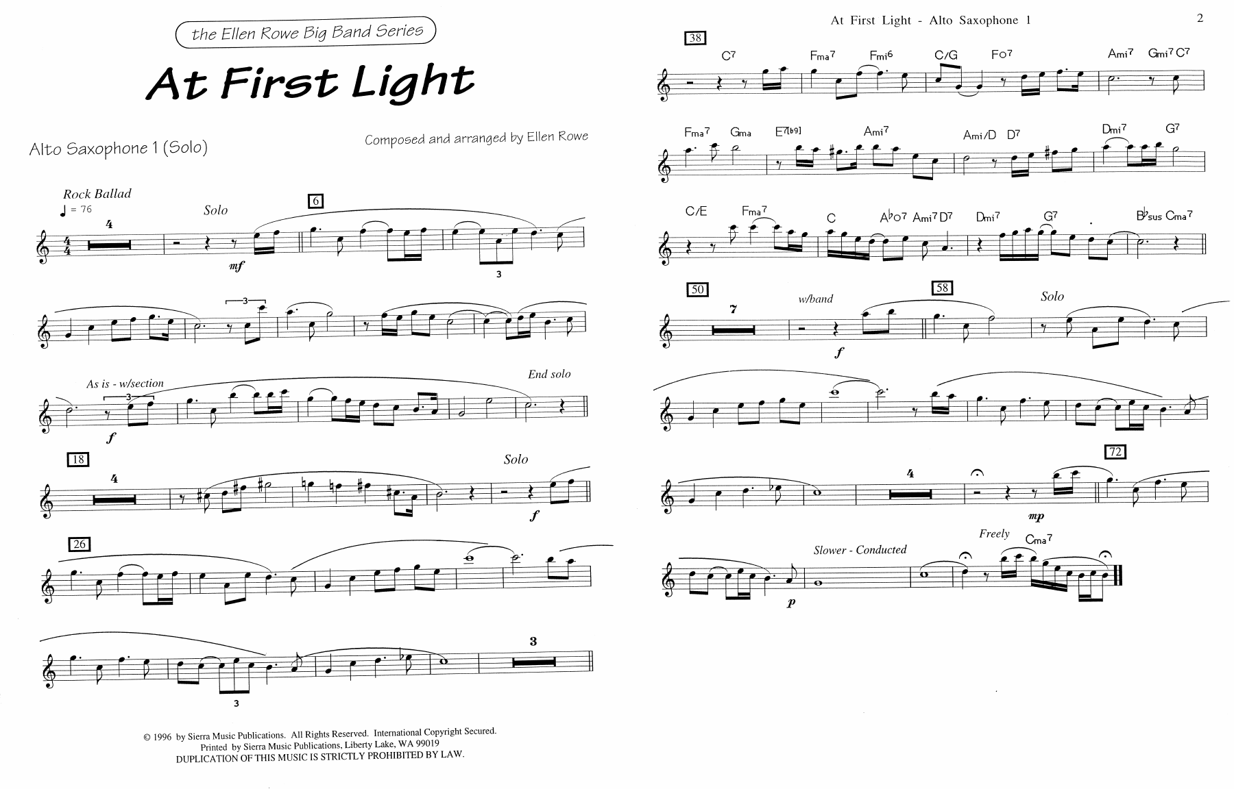 At First Light — sheet music preview