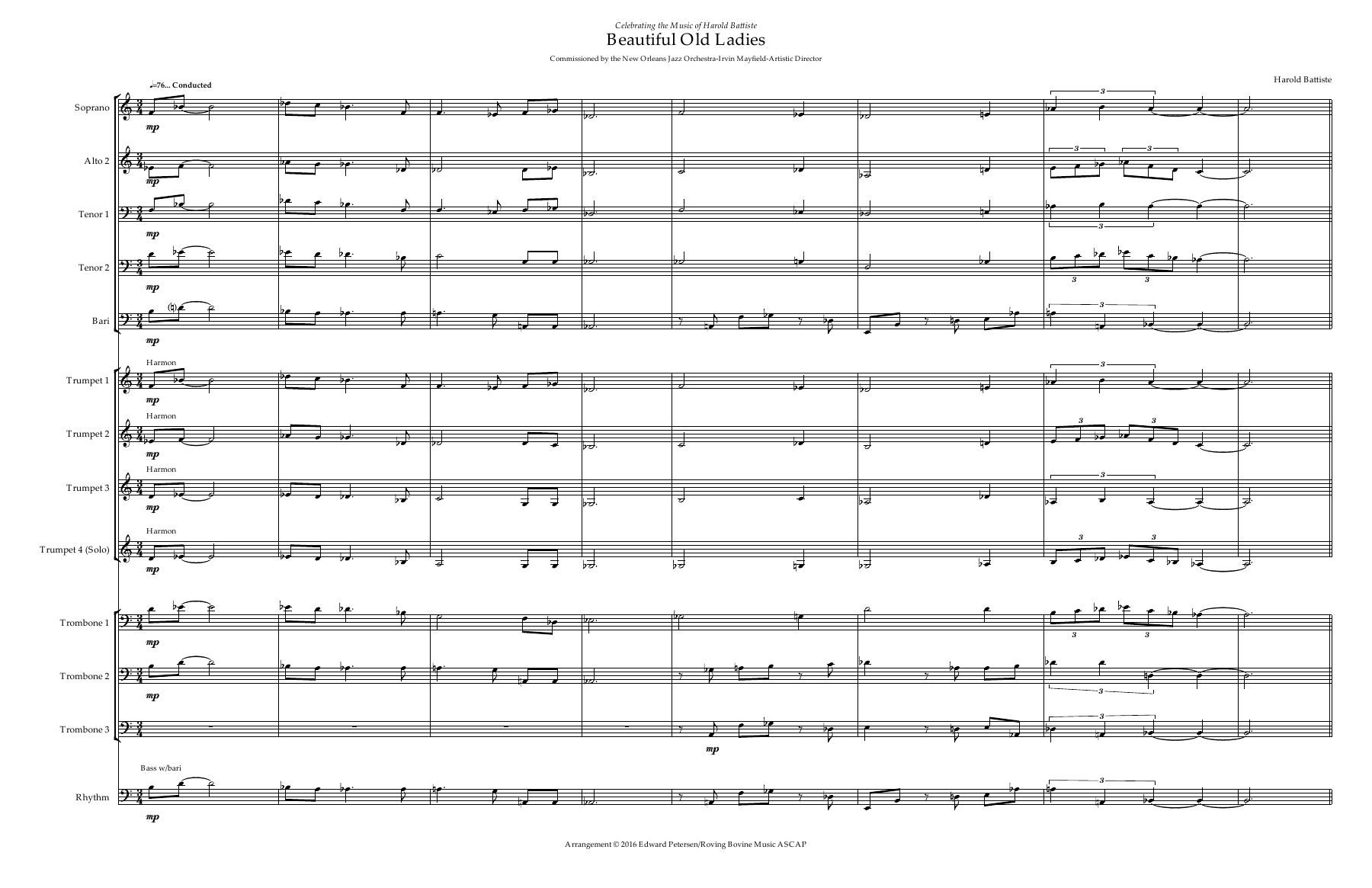 Beautiful Old Ladyes — Big Band sheet music by H.Battiste | Jazz Standard