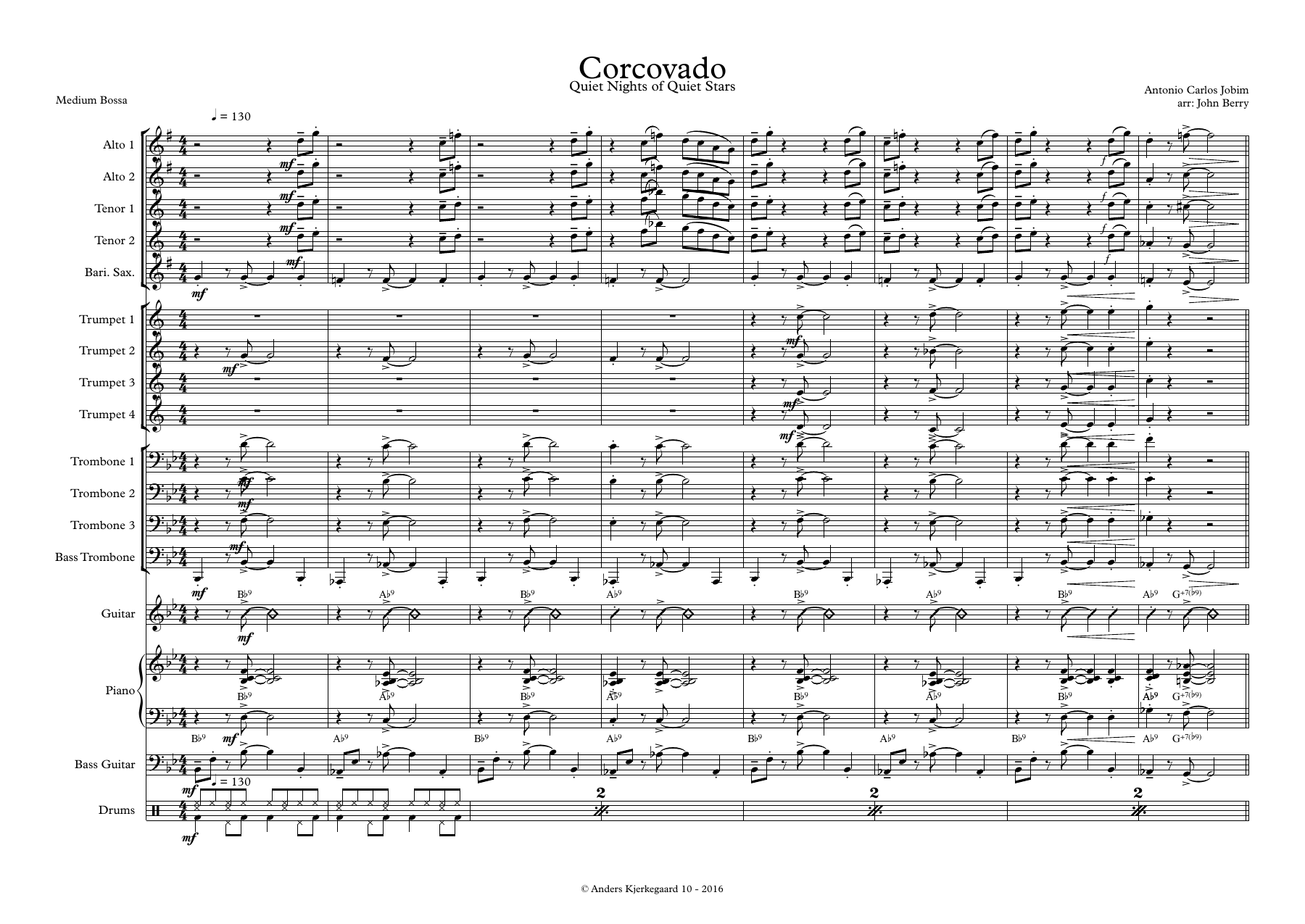 Corcovado — sheet music preview