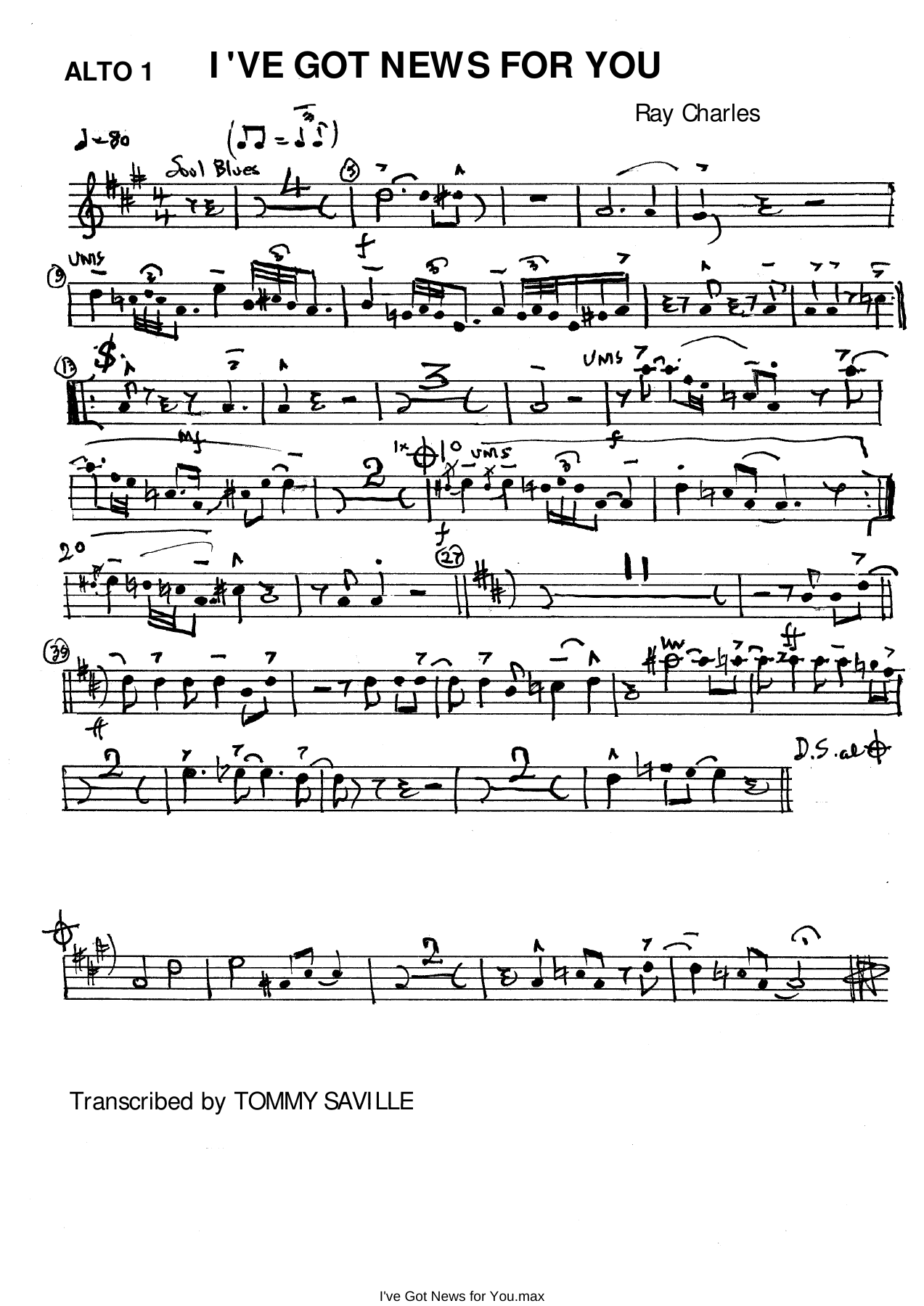 I've Got News For You (T.Saville) Ray Charles — sheet music preview