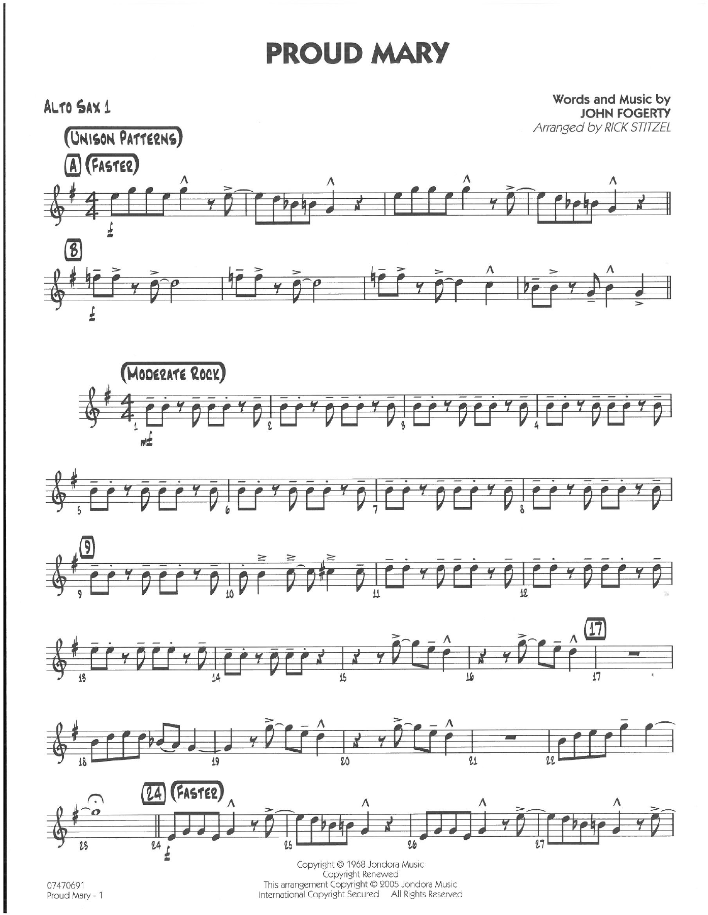 Proud Mary — sheet music preview