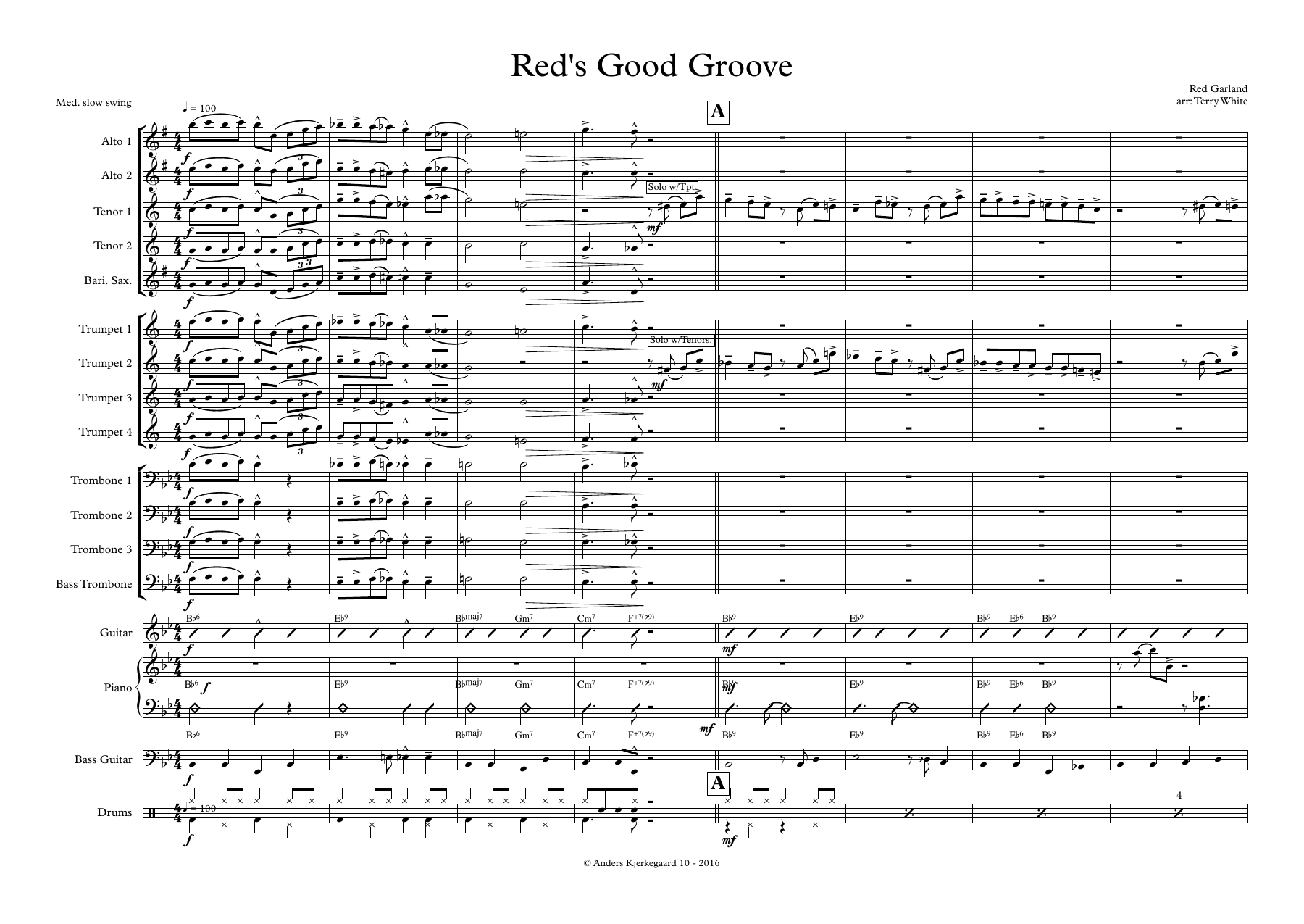 Reds Good Groove 5444S Terry White — sheet music preview