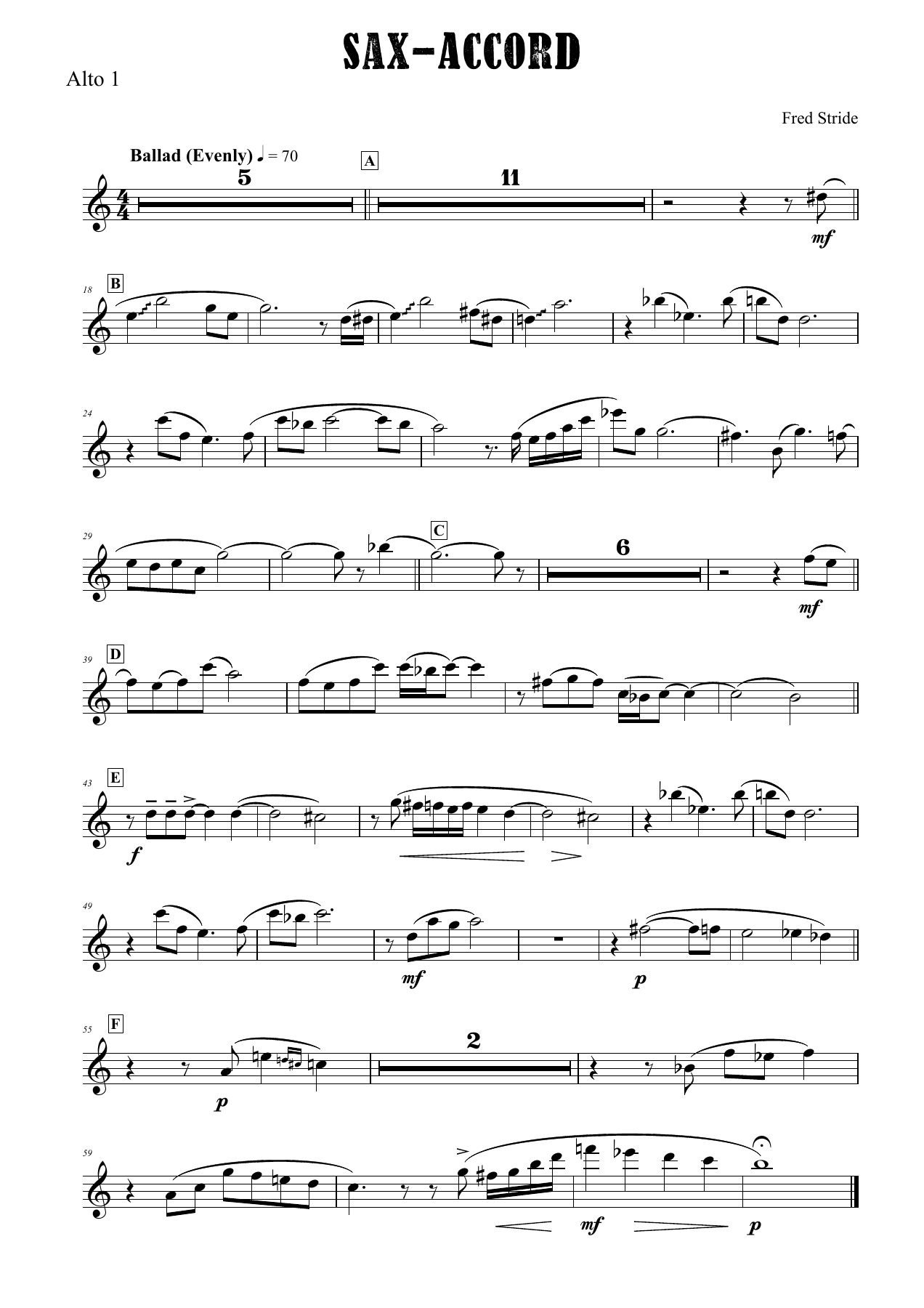 Sax- Accord (F.Stride) Ballad — sheet music preview