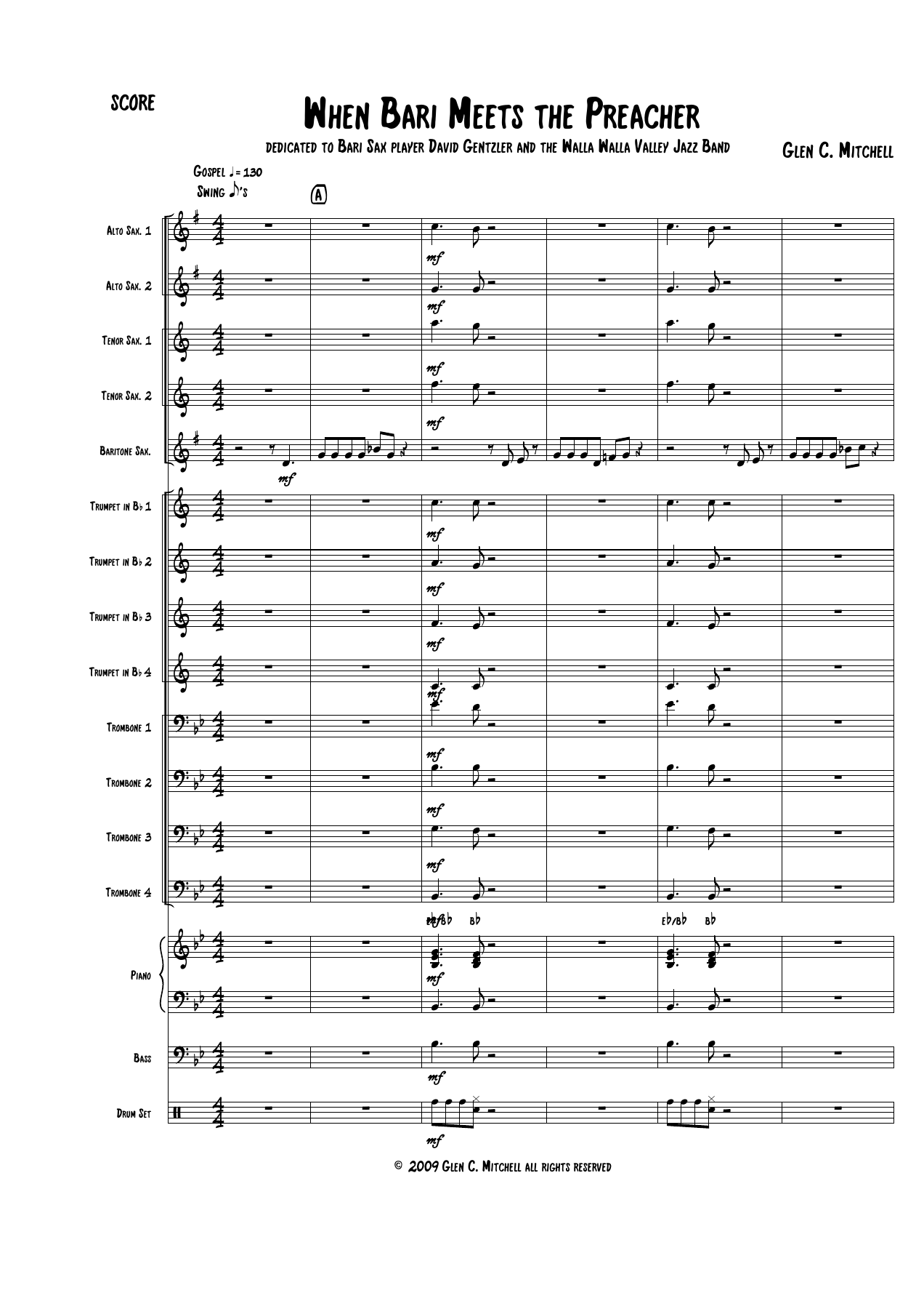 When Bari Meets The Preacher — sheet music preview