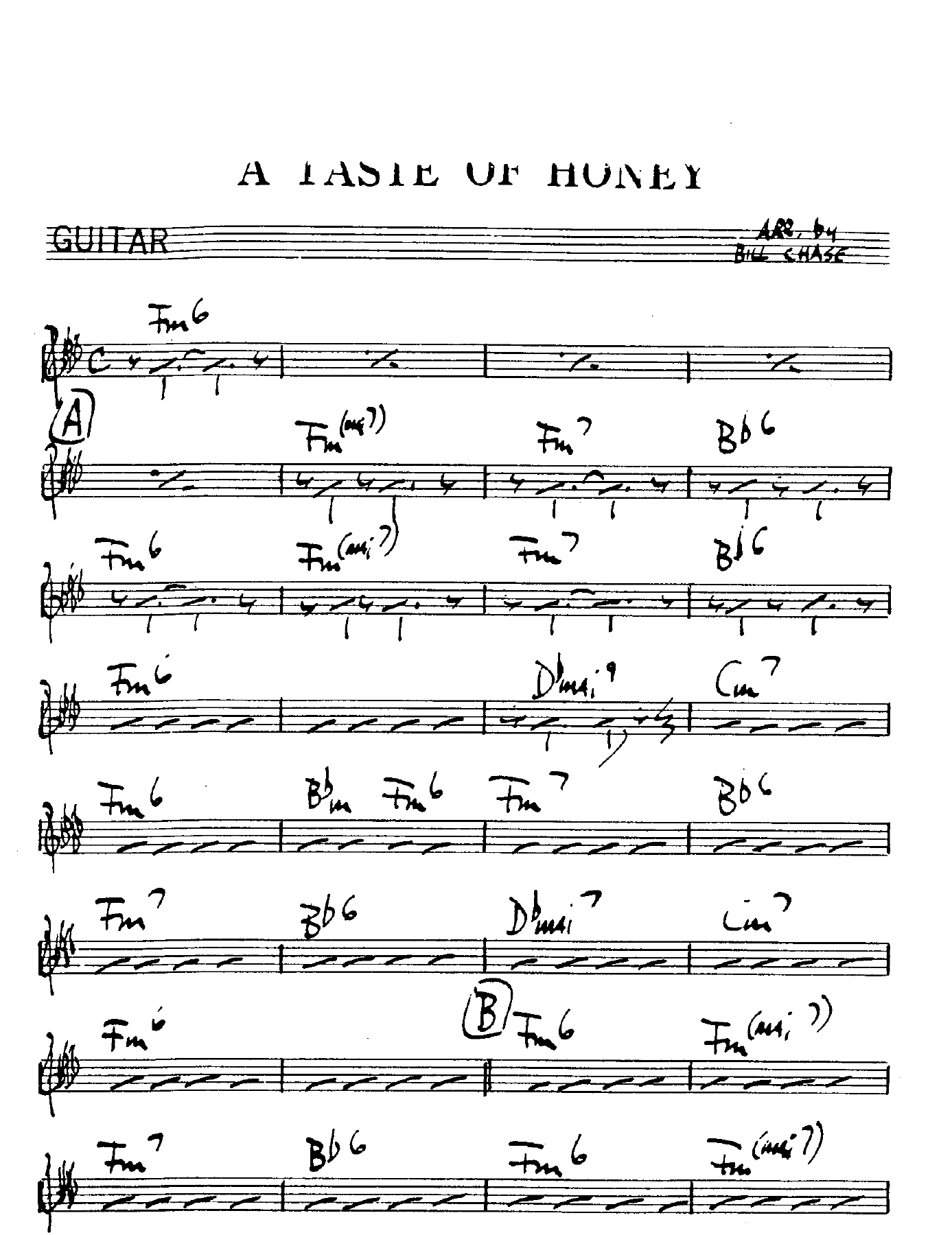 A Taste Of Honey (B.Chase) MP3 — sheet music preview