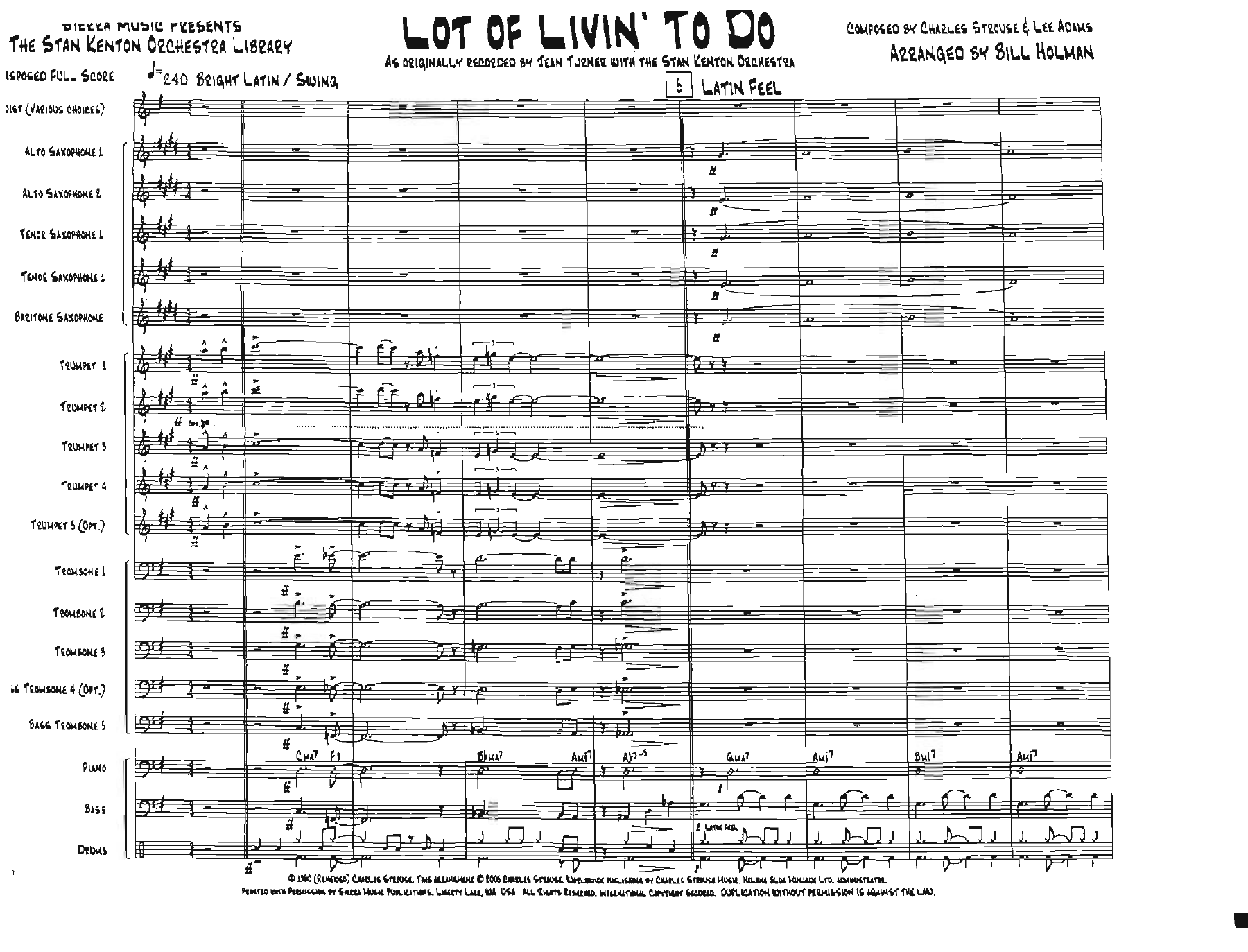 A Lot Of Livin' To Do (B.Holman) Vocal — sheet music preview