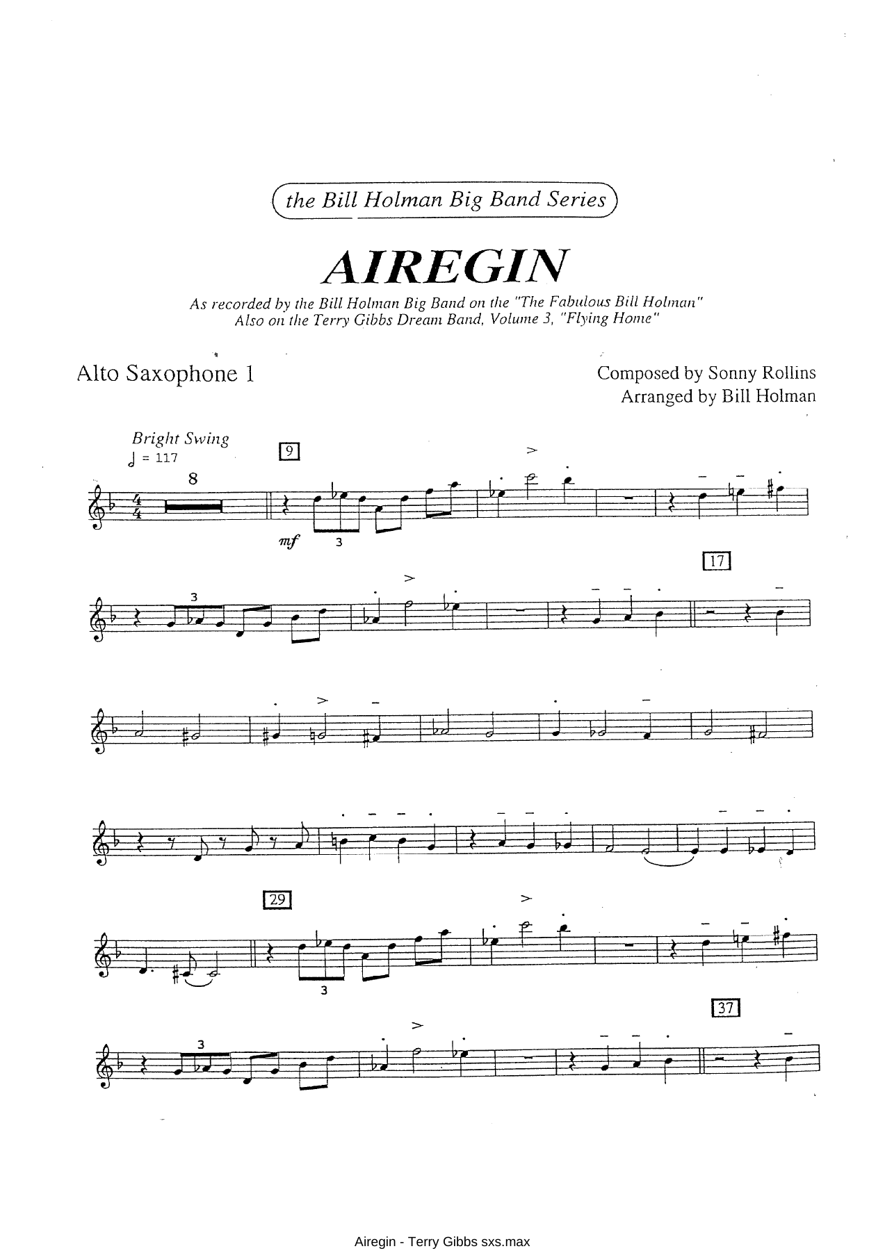 Airegin (B.Holman) 69.T.Gibbs — sheet music preview