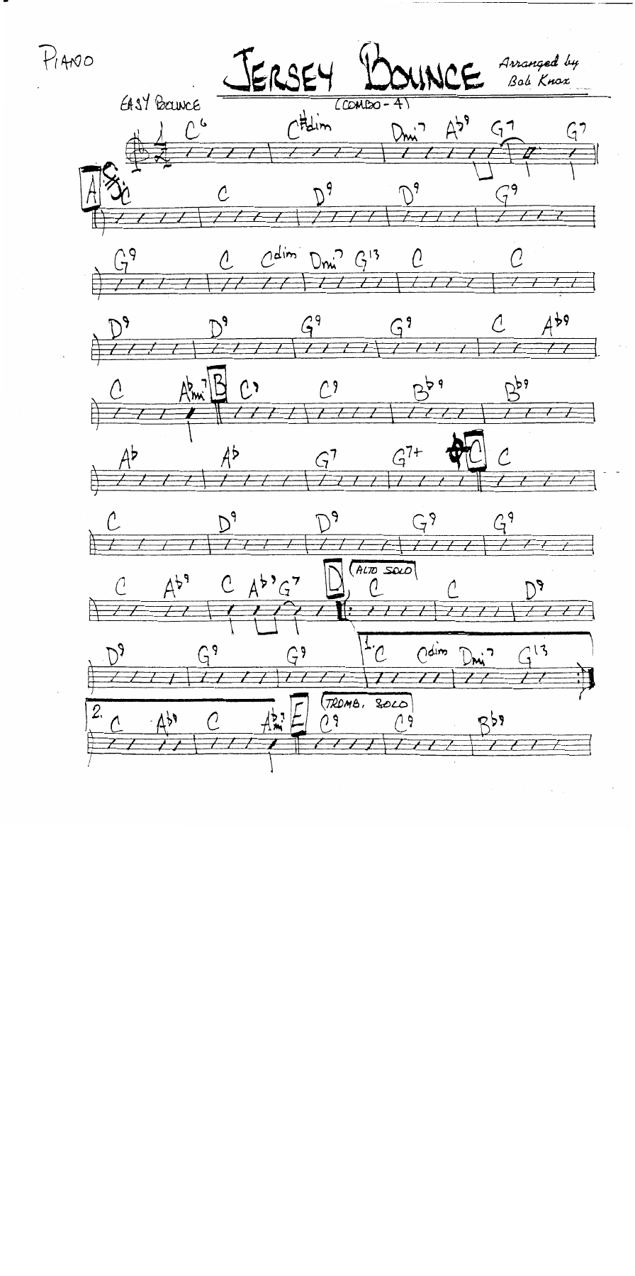 Jersey Bounce — sheet music preview