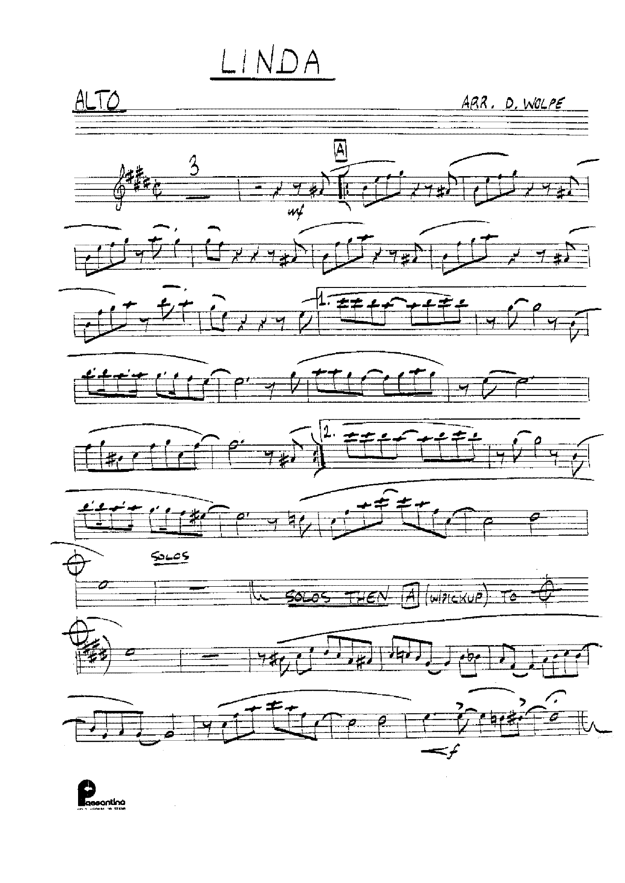 Linda — sheet music preview