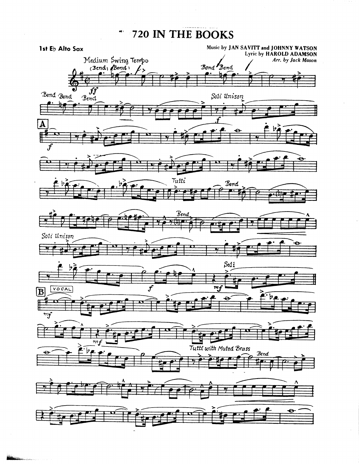 720 In The Books — sheet music preview