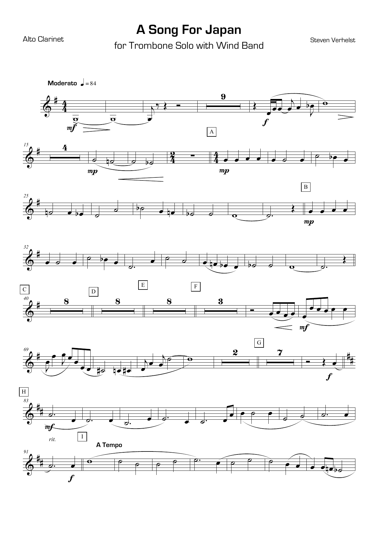 A Song For Japan — sheet music preview