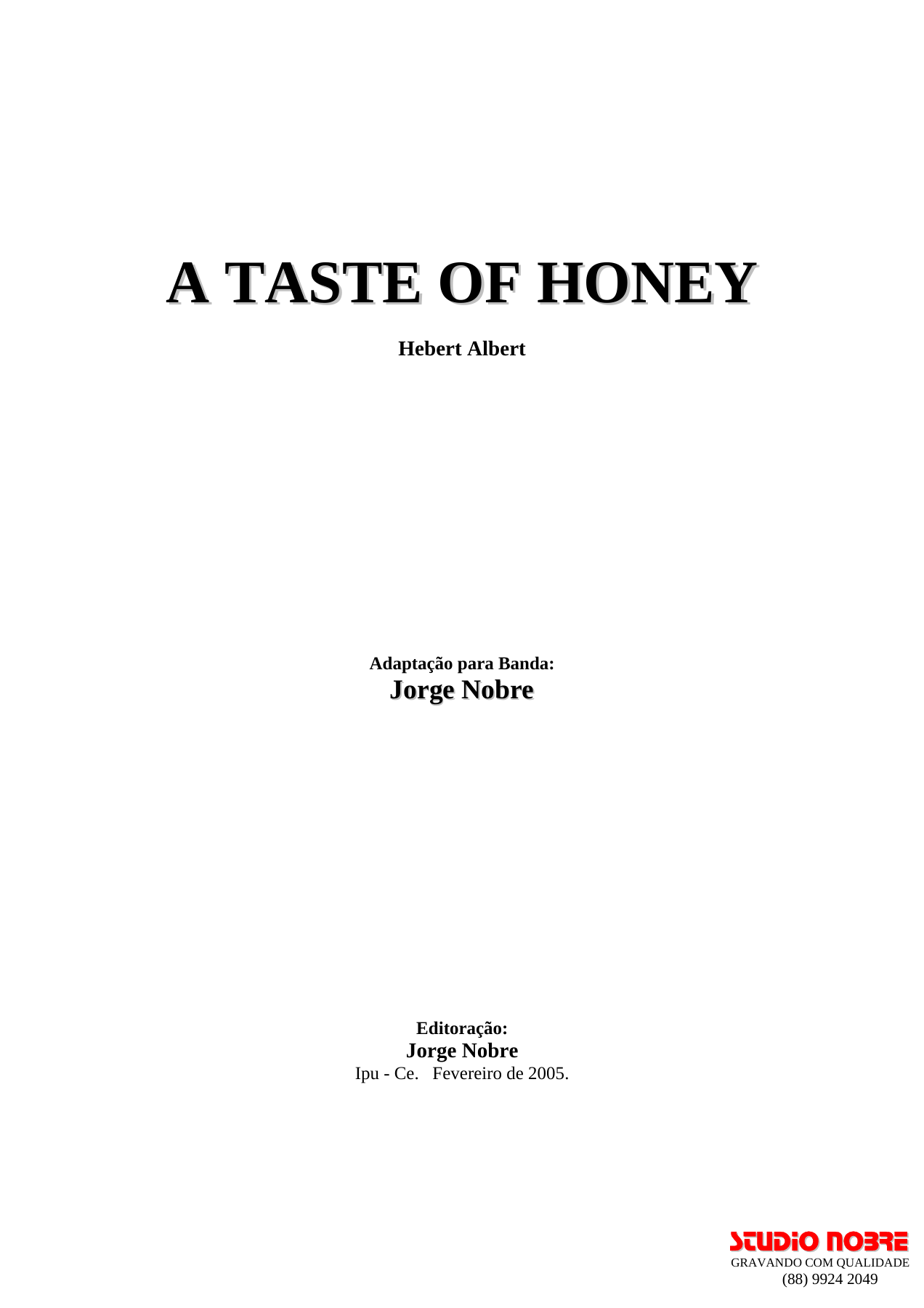 A Taste Of Honey — sheet music preview