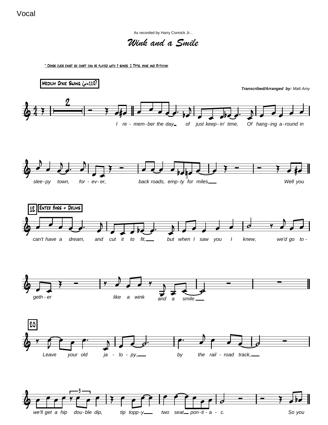 A Wink And A Smile (M.Amy) H.Connick — sheet music preview