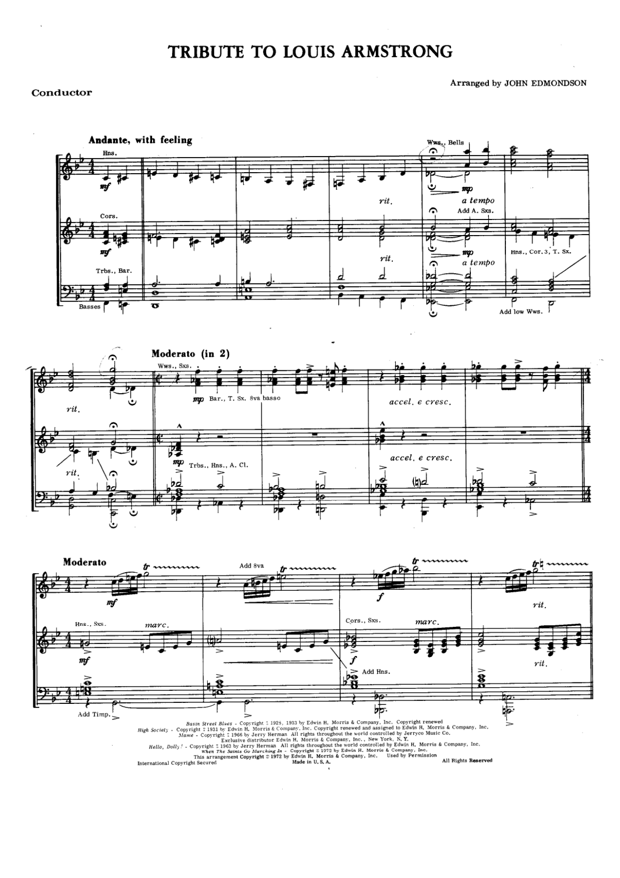 A Tribute To Louis Armstrong — sheet music preview