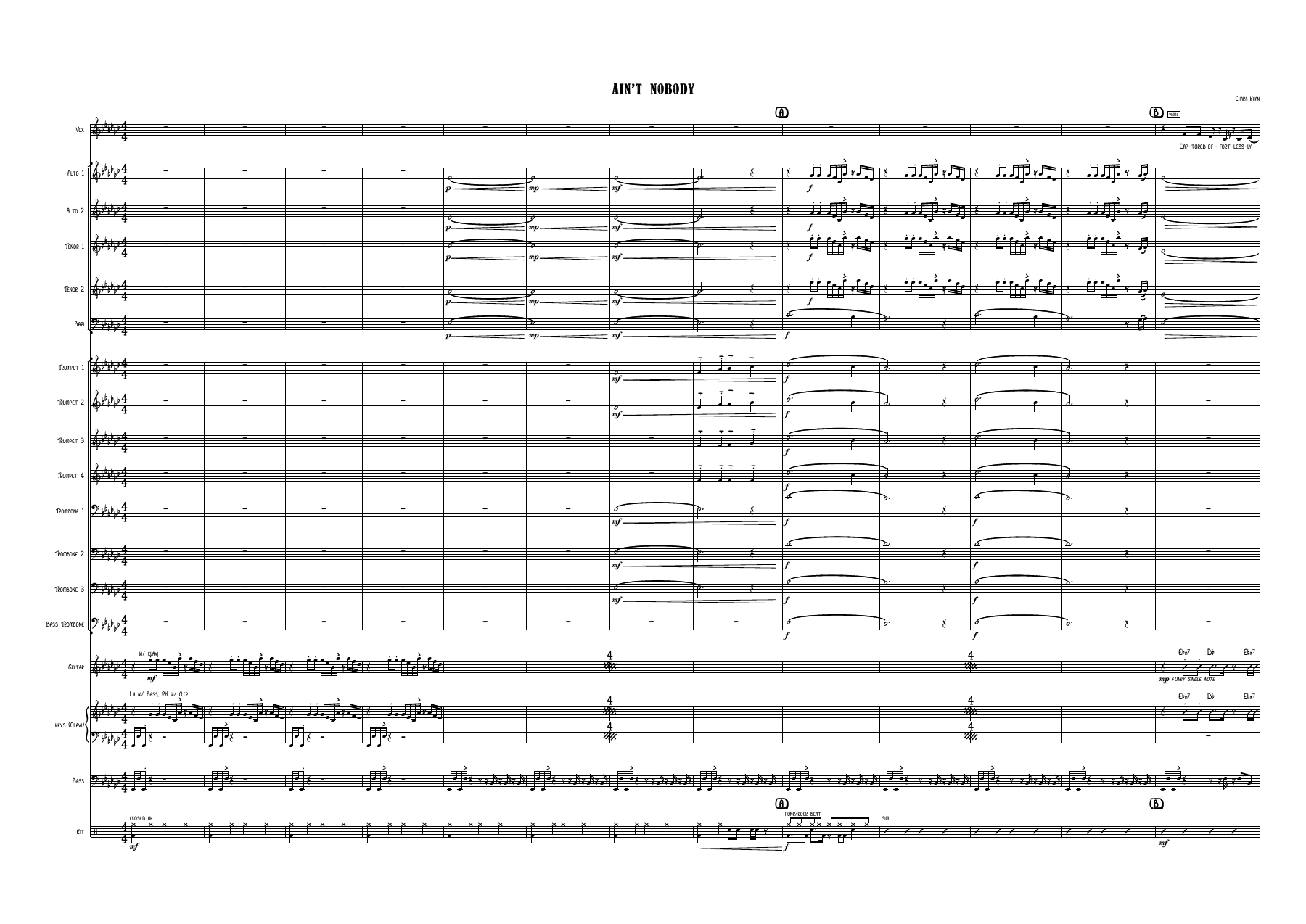 Ain't Nobody — sheet music preview