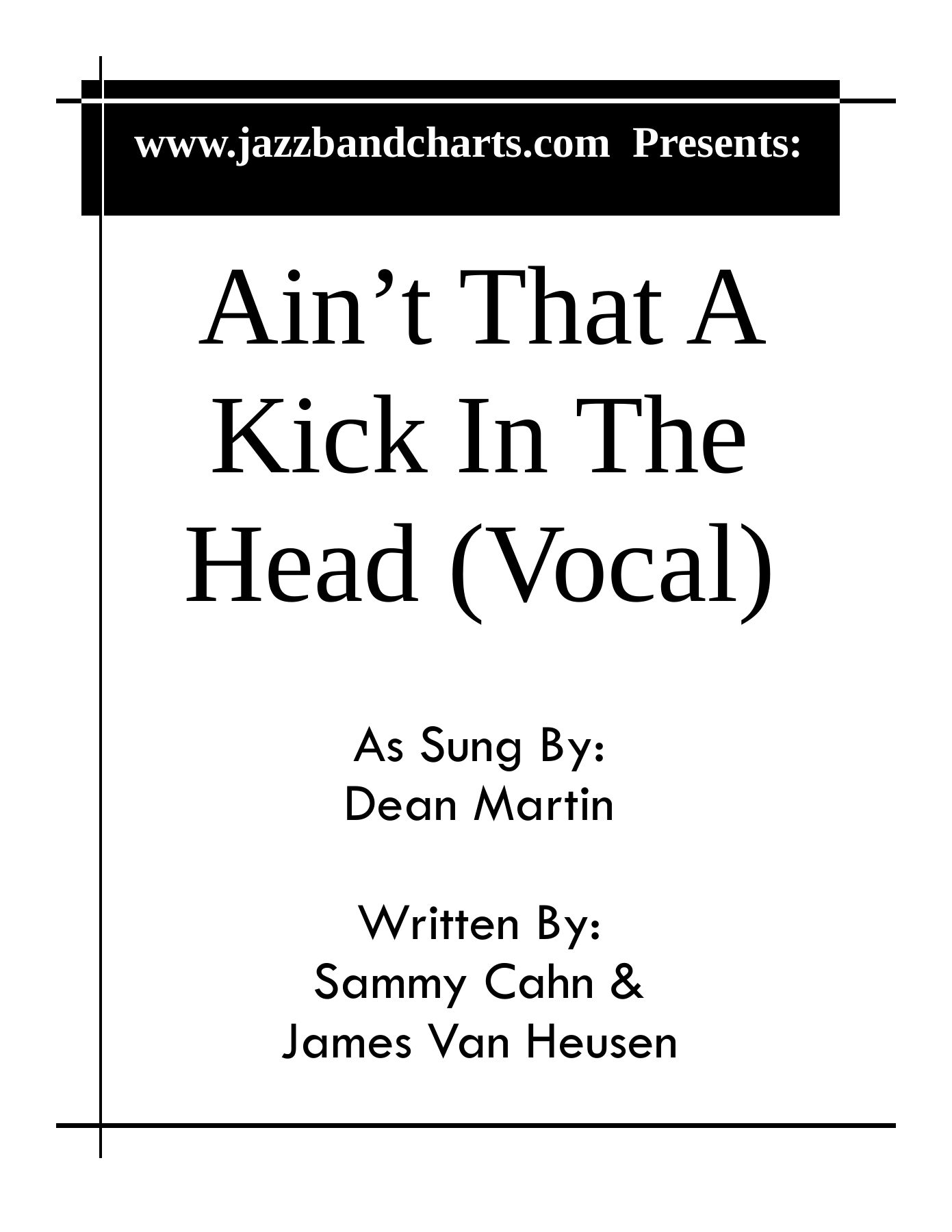 Ain't That A Kick In The Head — sheet music preview