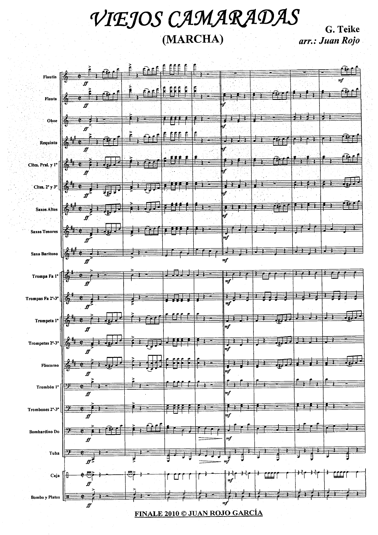 Alte Kameraden — sheet music preview