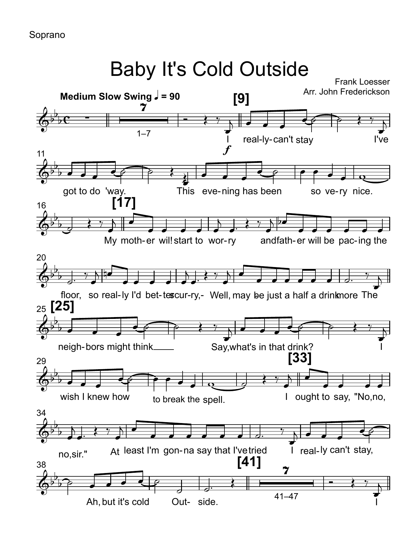 Baby It's Cold Outside — sheet music preview