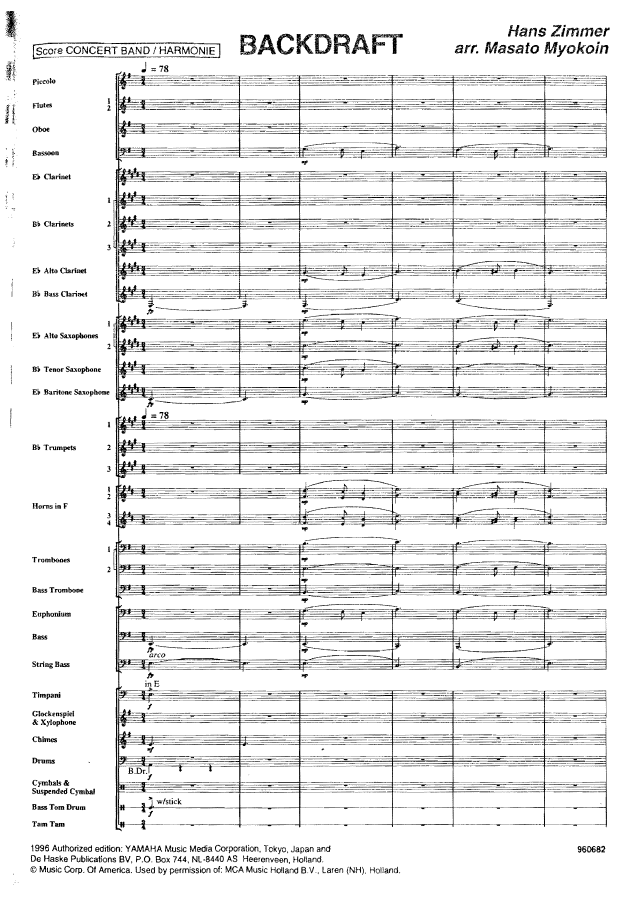 Backdraft — sheet music preview