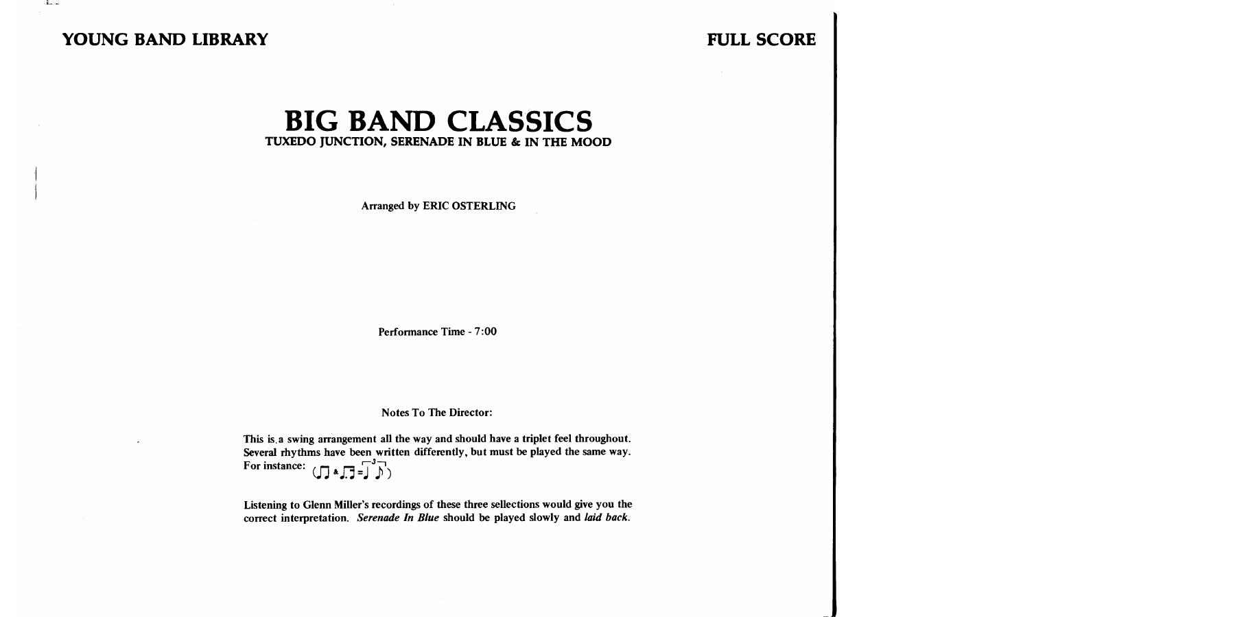 Big Band Classics [E. Osterling] — sheet music preview