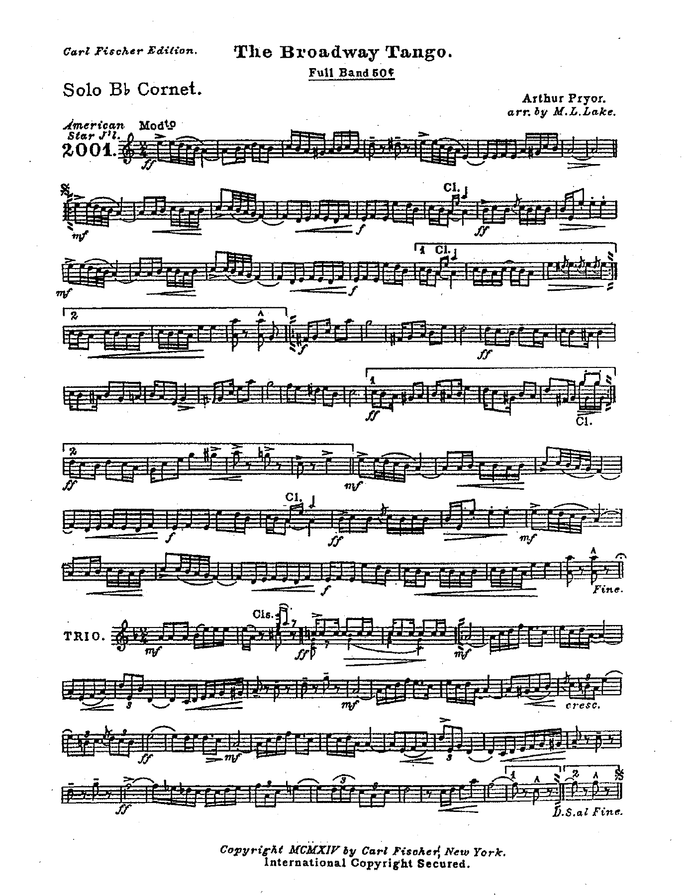 Broadway Tango — sheet music preview