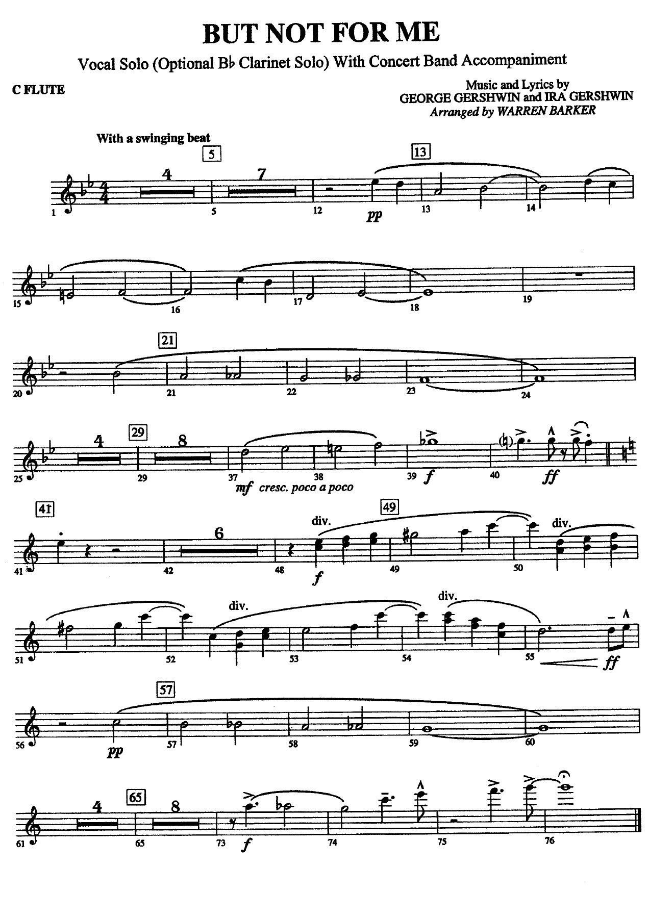 But Not For Me — sheet music preview