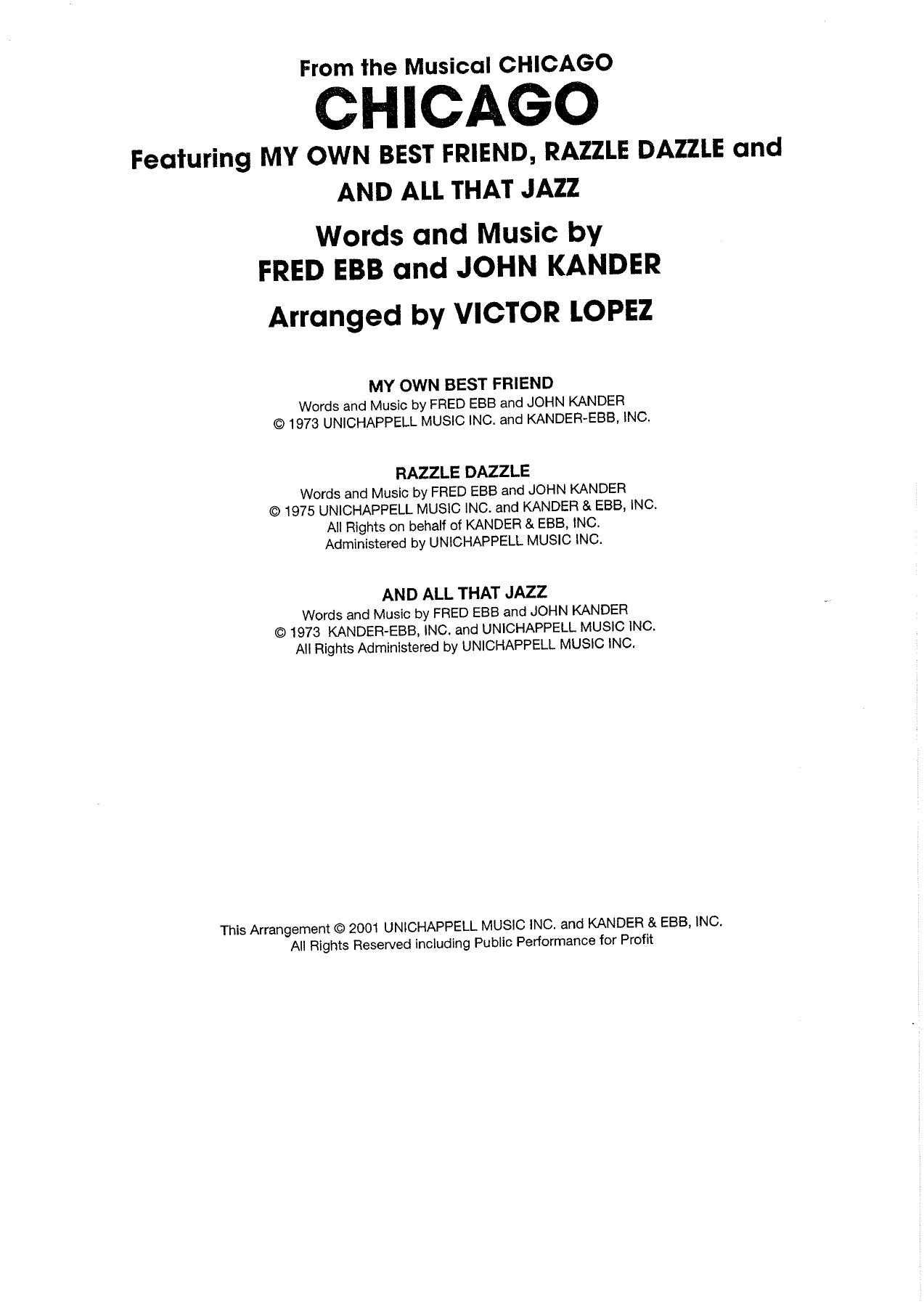 Chicago (Score) — sheet music preview