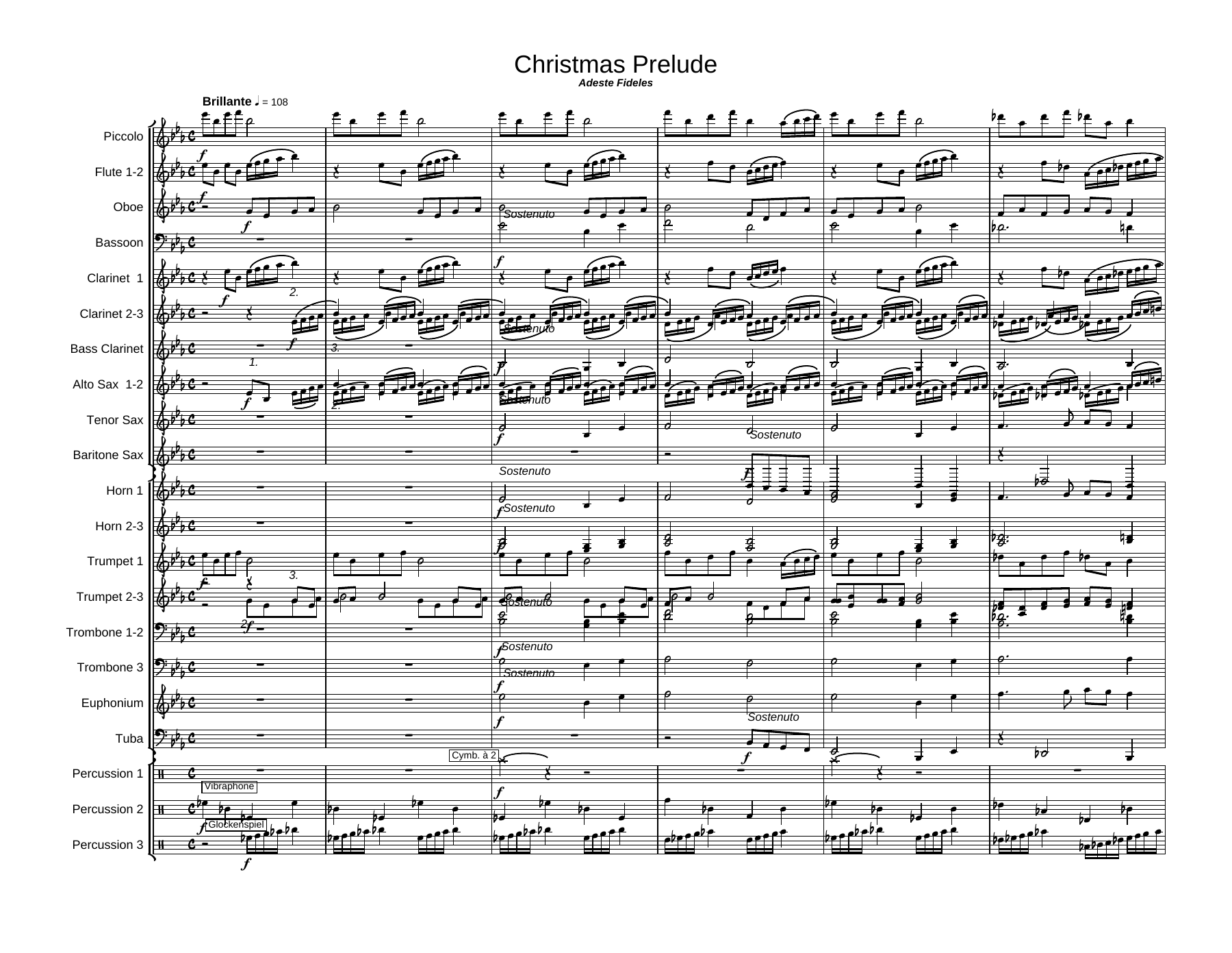 Christmas Prelude — sheet music preview