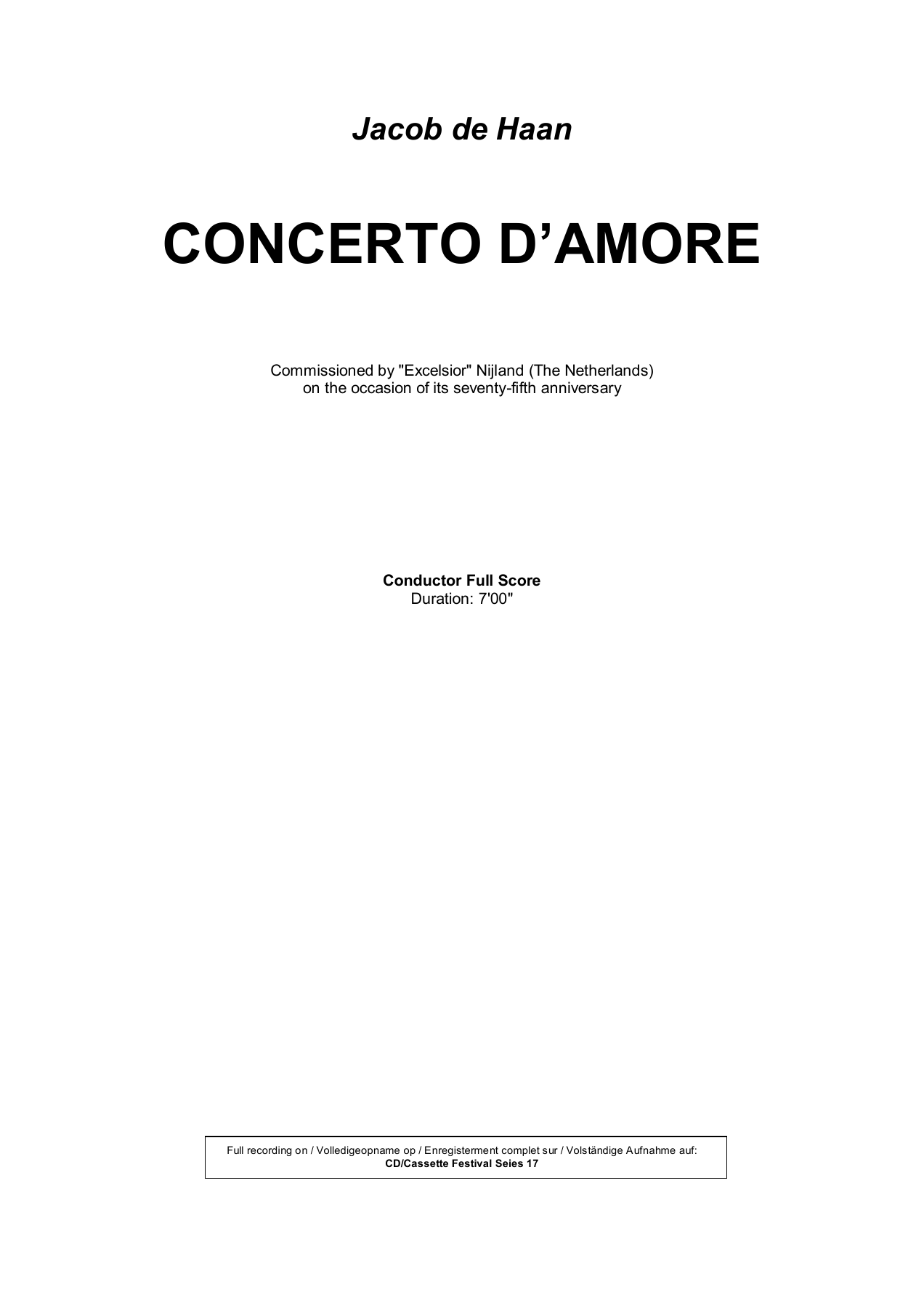 Concerto D Amore — sheet music preview