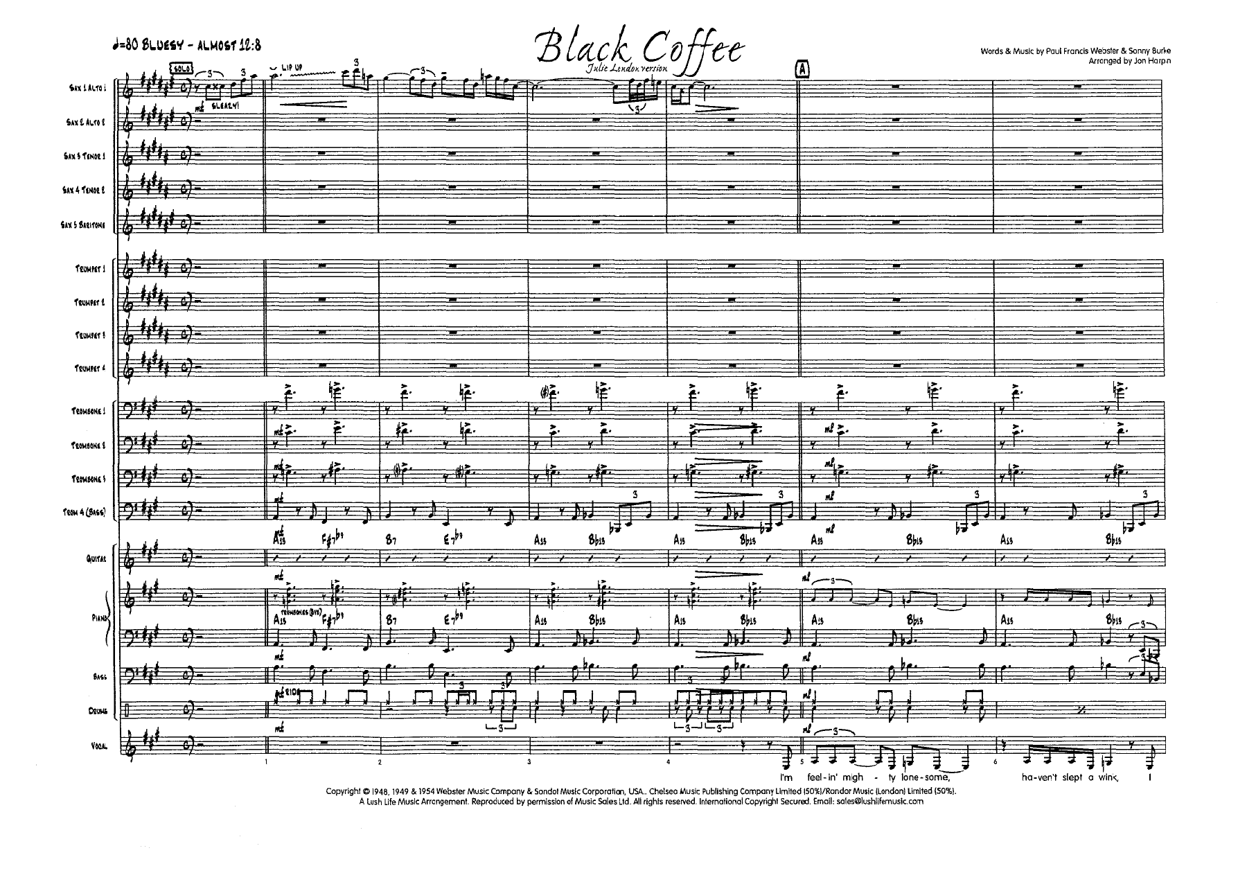 Black Coffee — sheet music preview