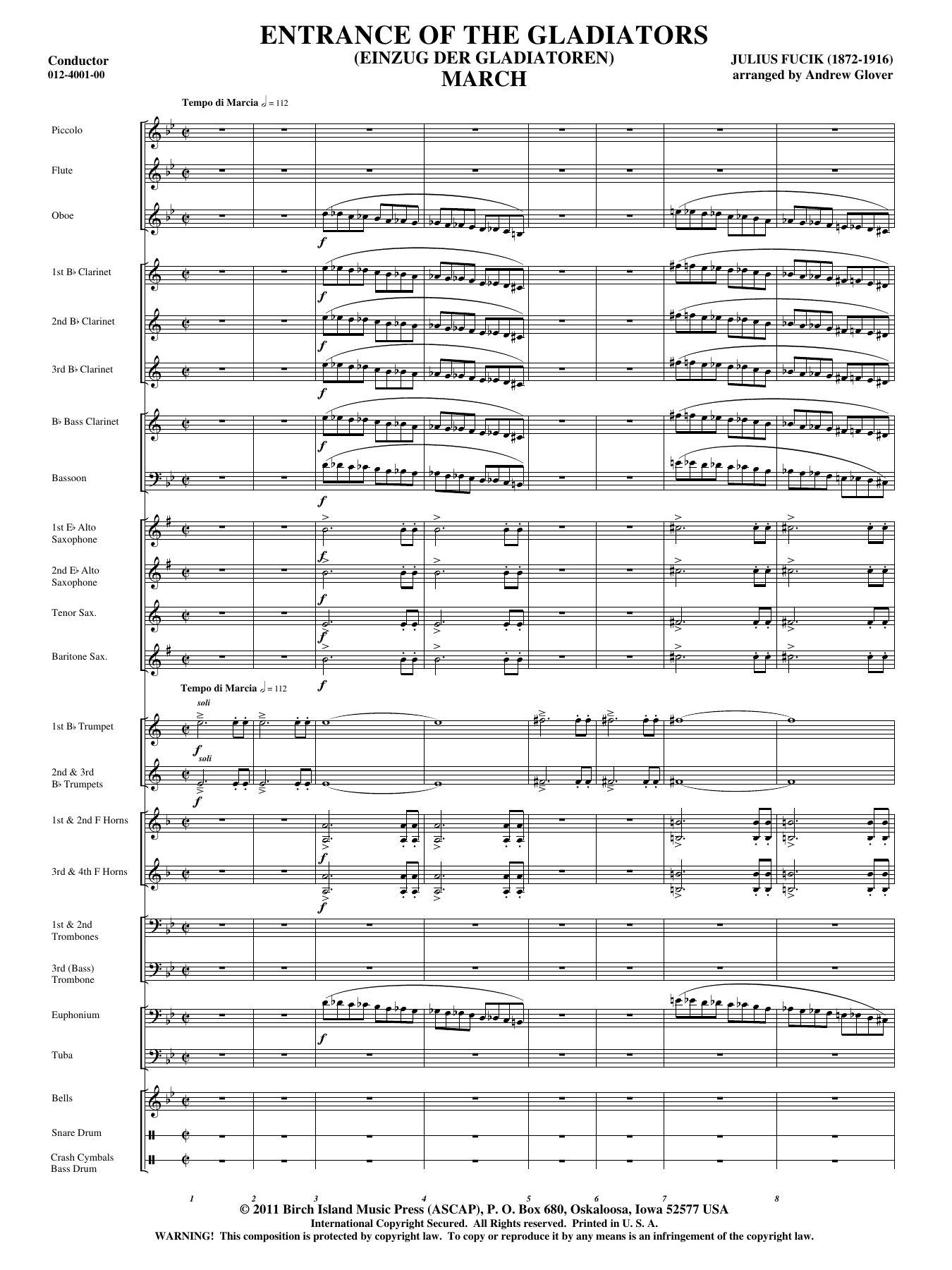 Entrance Of The Gladiators (J.Fucik) score — sheet music preview