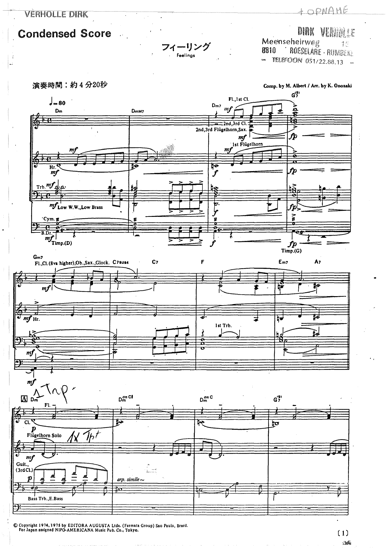 Feelings — sheet music preview
