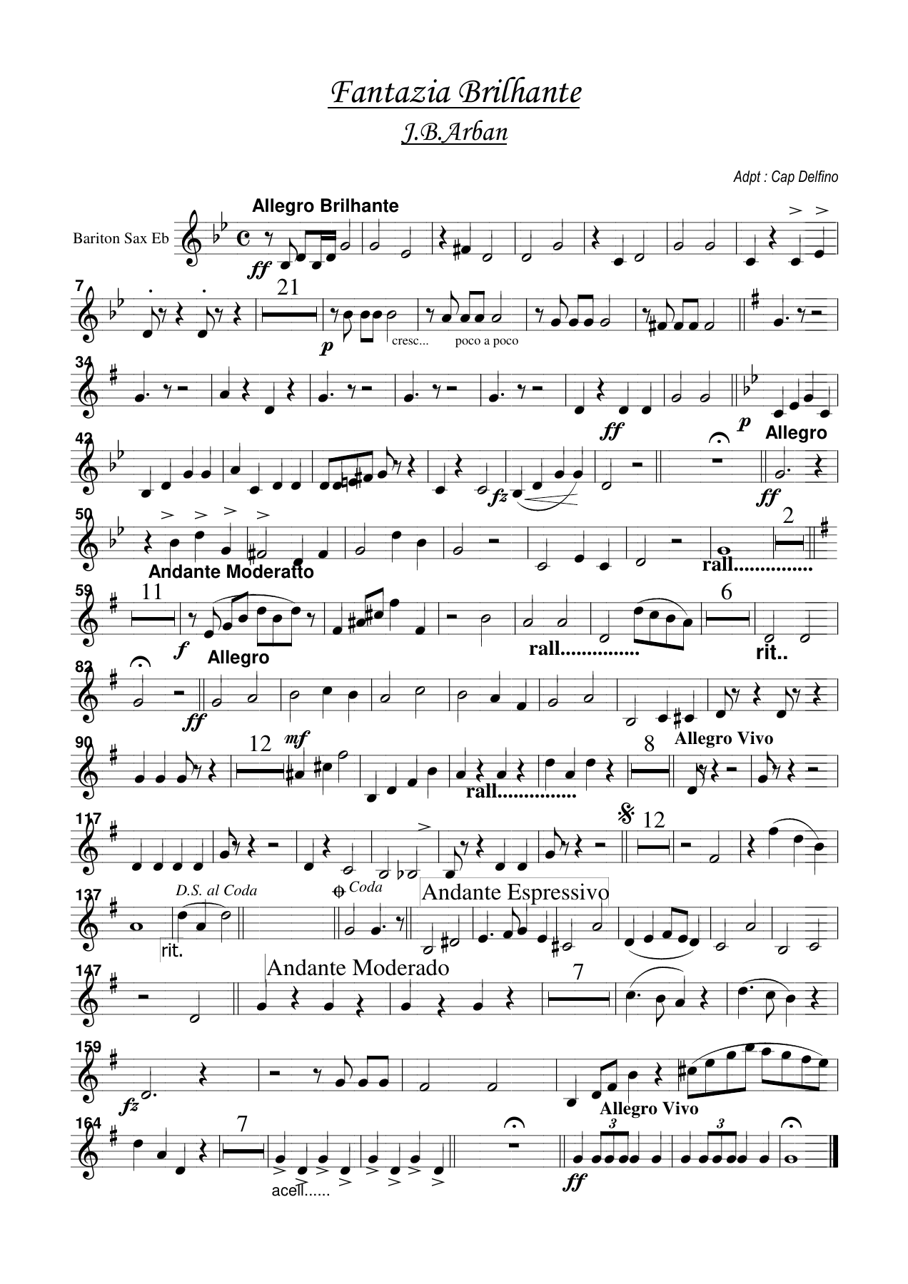 bariton sax — sheet music preview