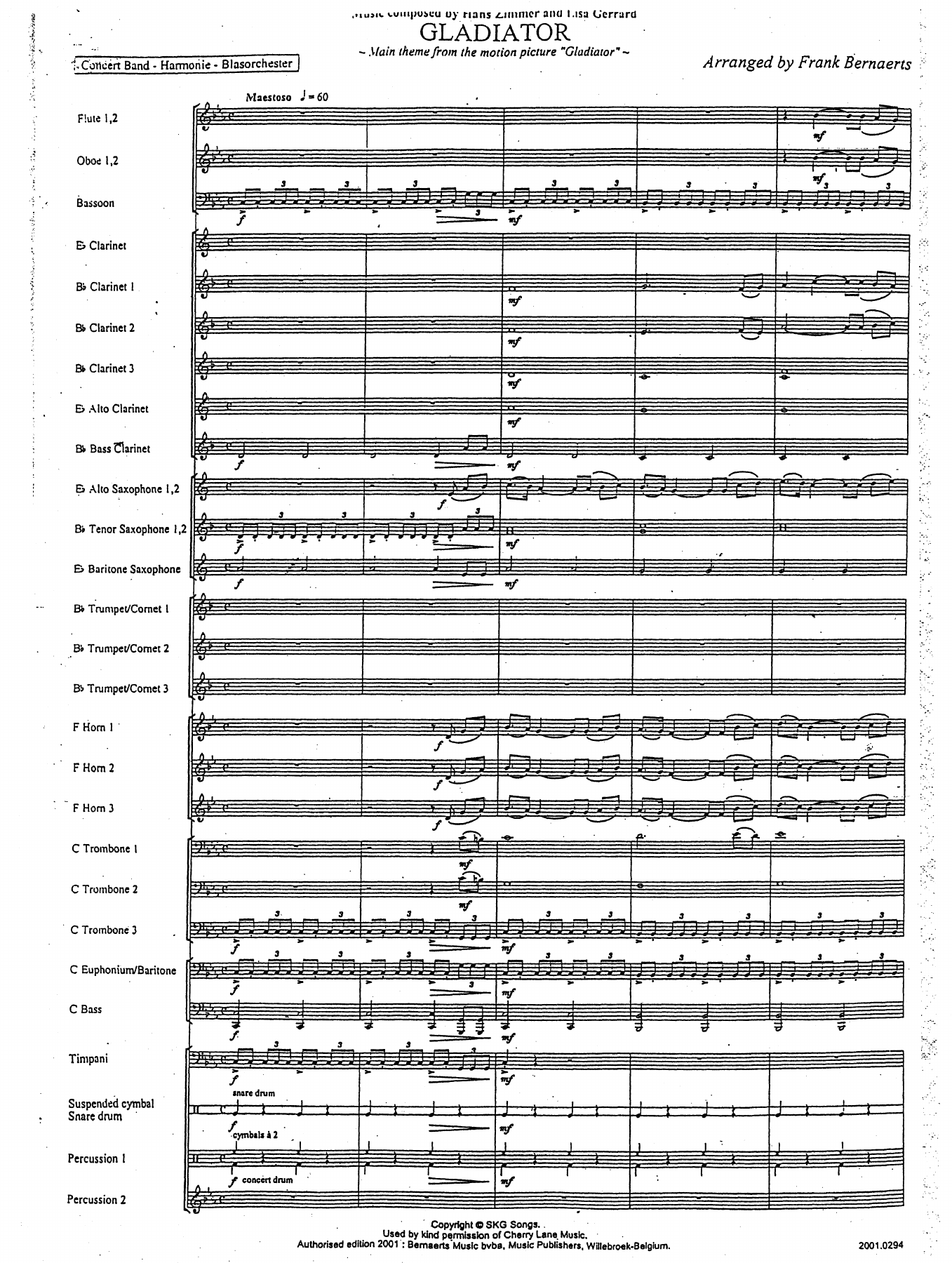 Gladiator — sheet music preview
