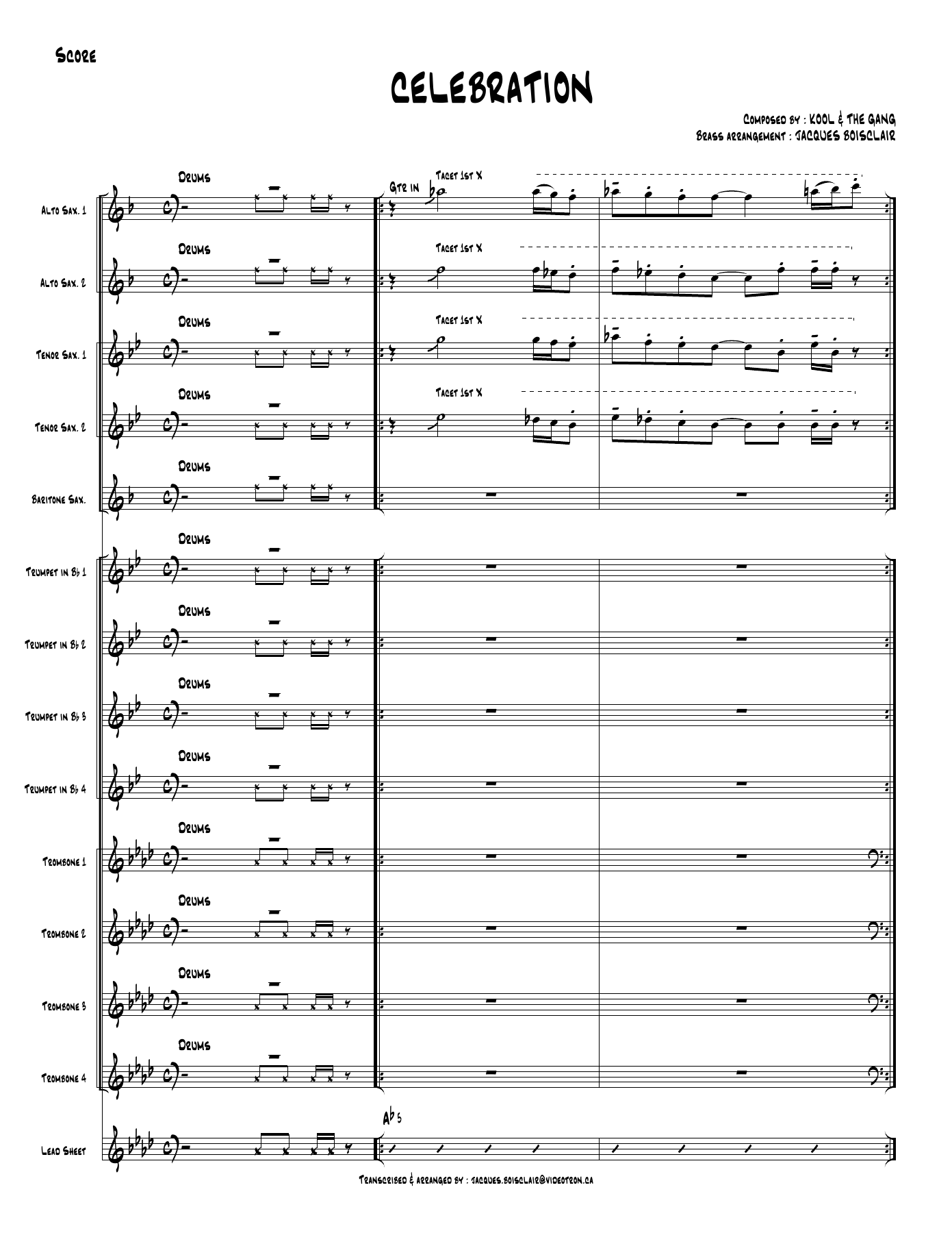 Celebration — sheet music preview