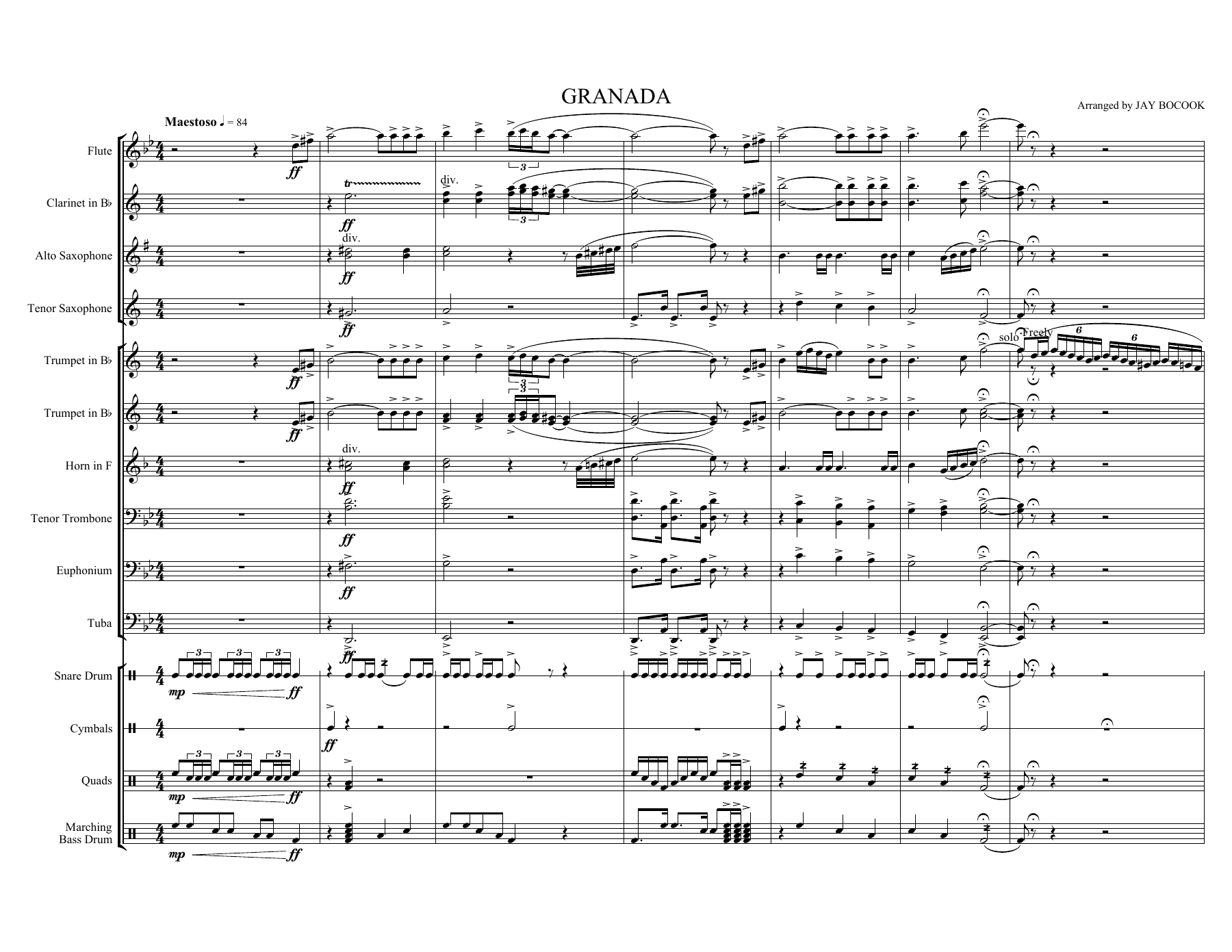 Granada — sheet music preview