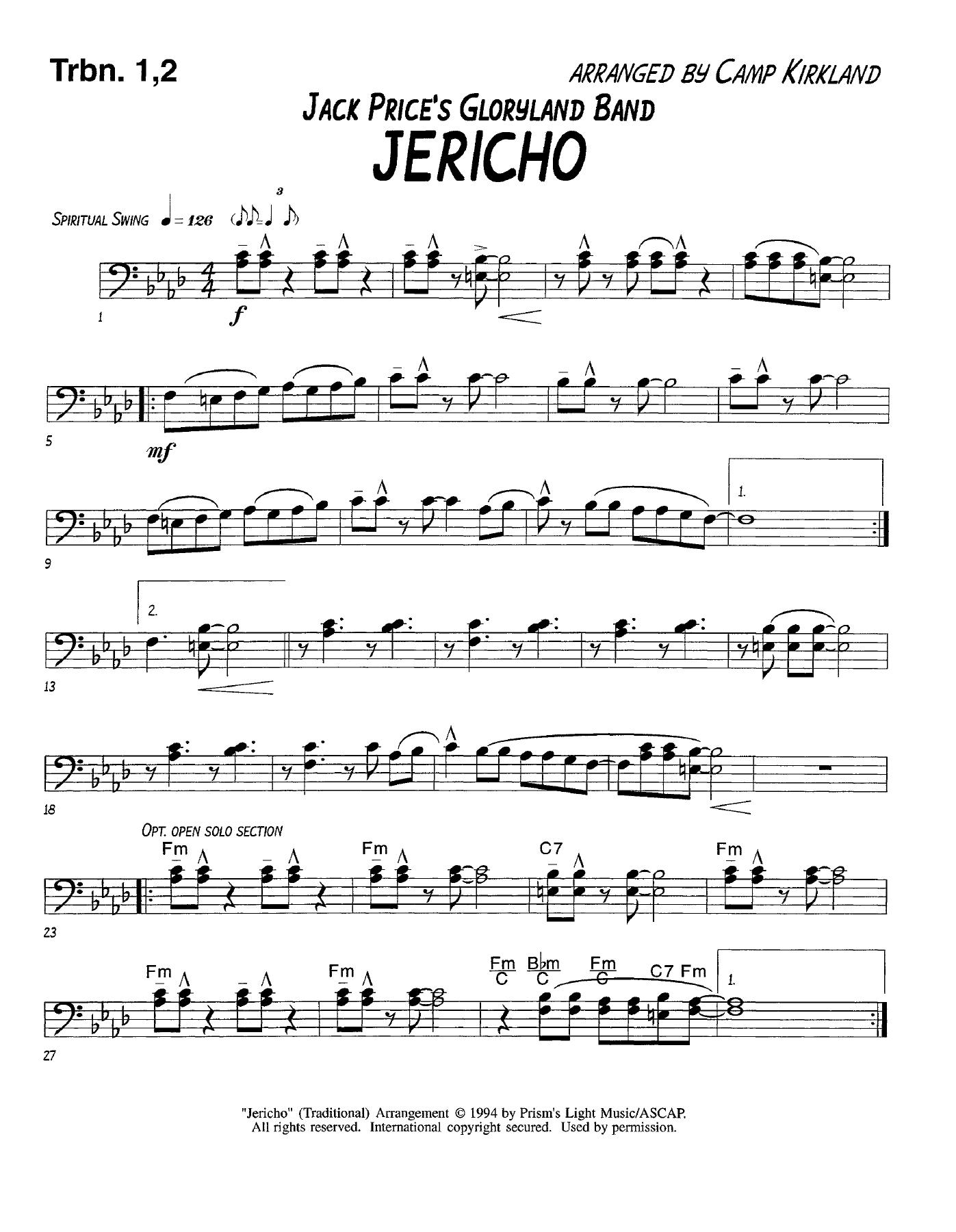 Jericho-Bone 1,2 — sheet music preview
