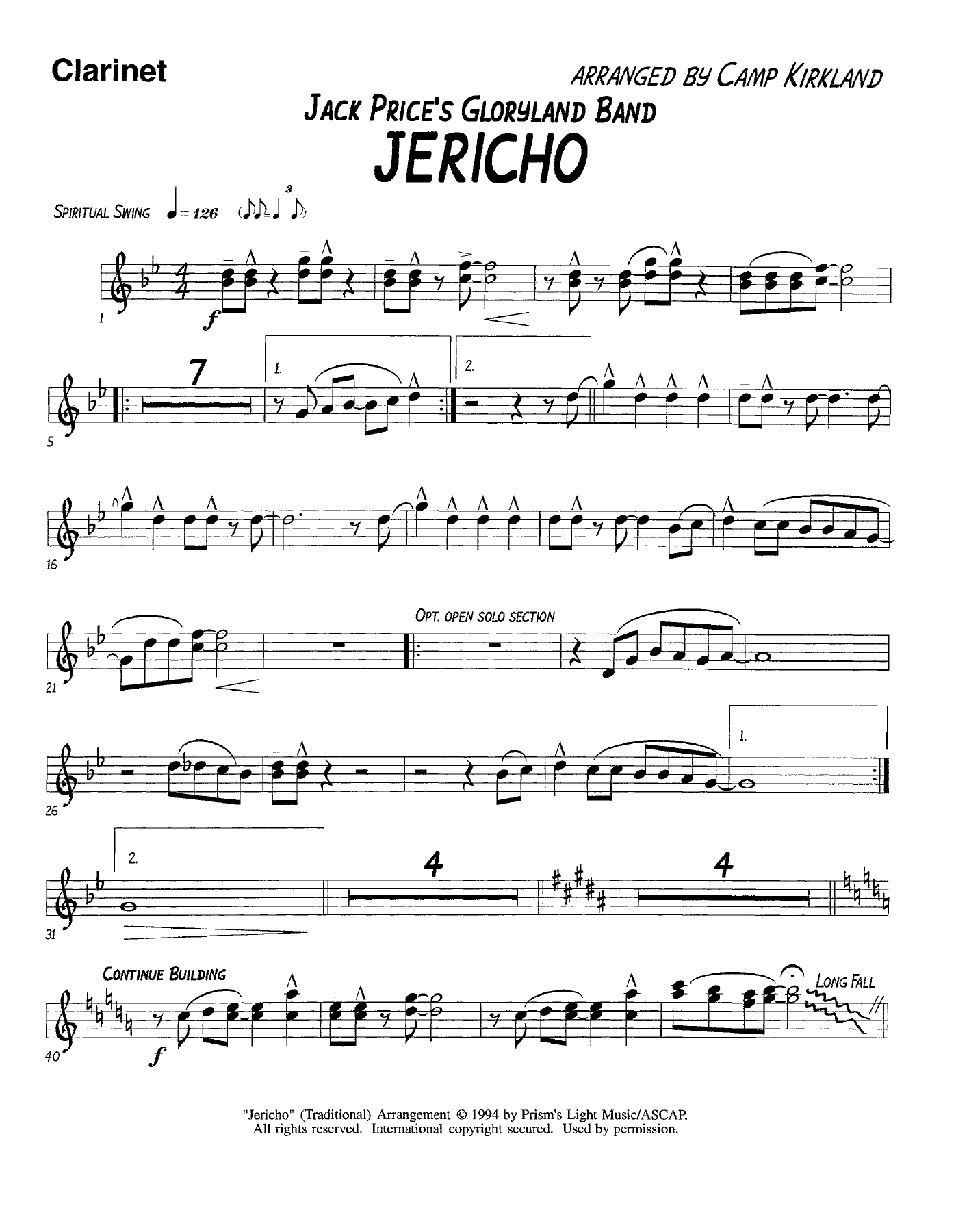 Jericho-CL — sheet music preview
