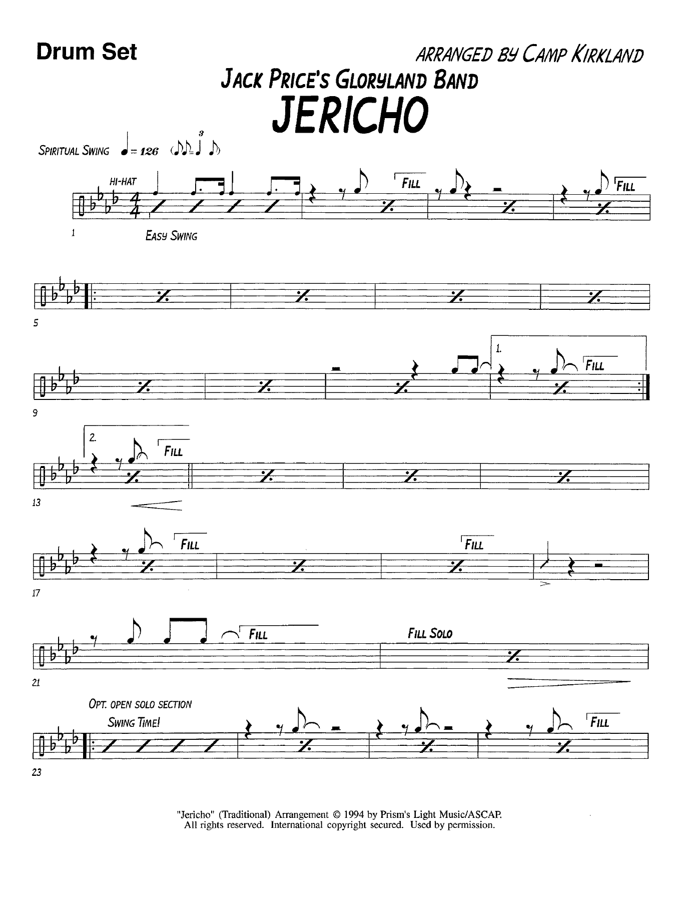 Jericho-Drum Set — sheet music preview