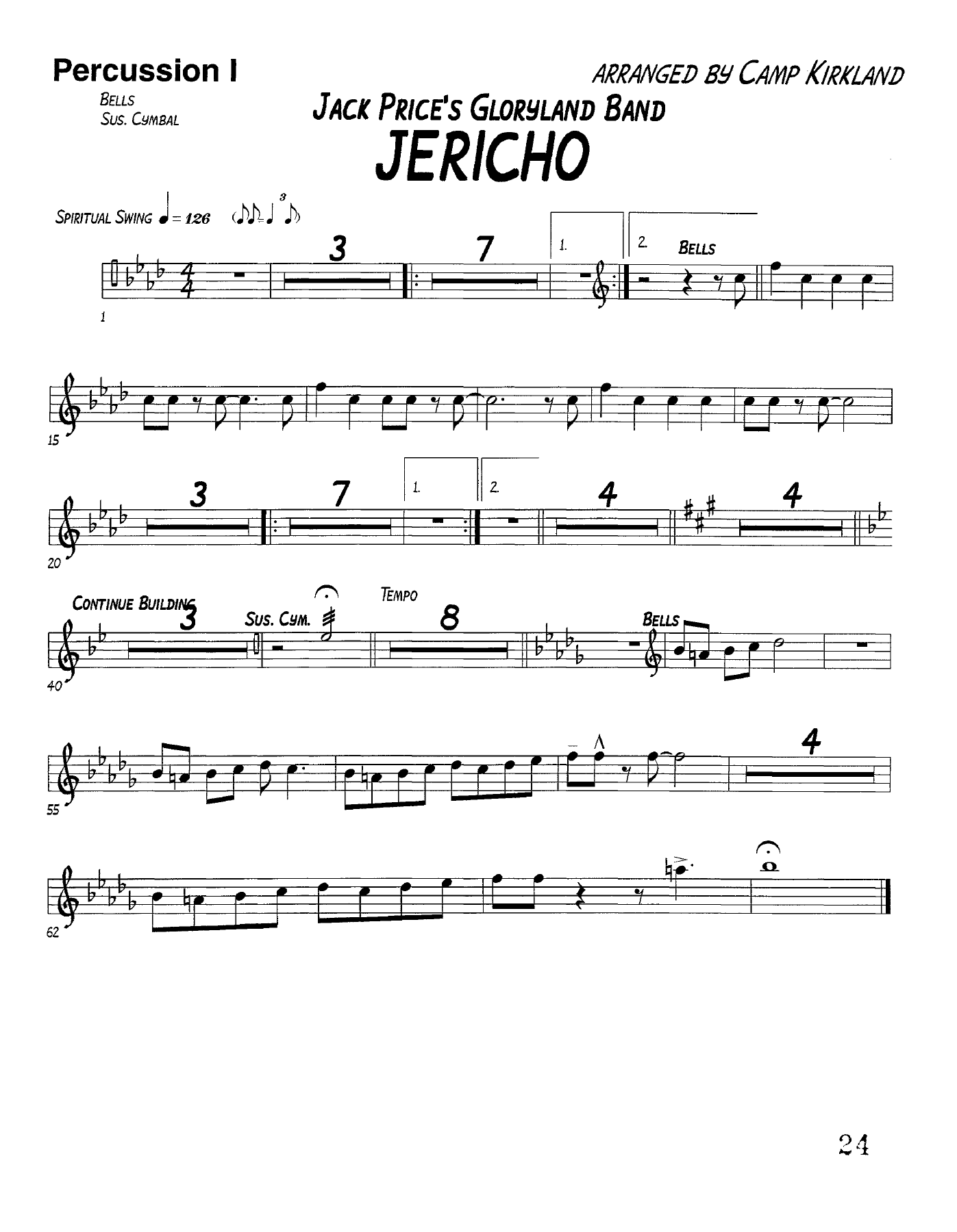 Jericho-Perc. — sheet music preview