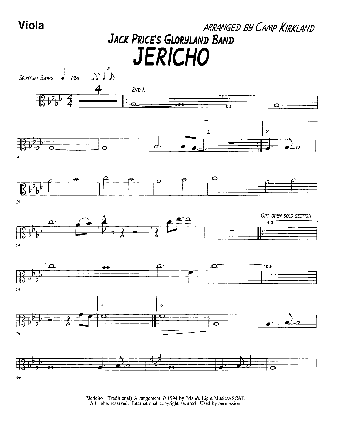 Jericho-Viola — sheet music preview
