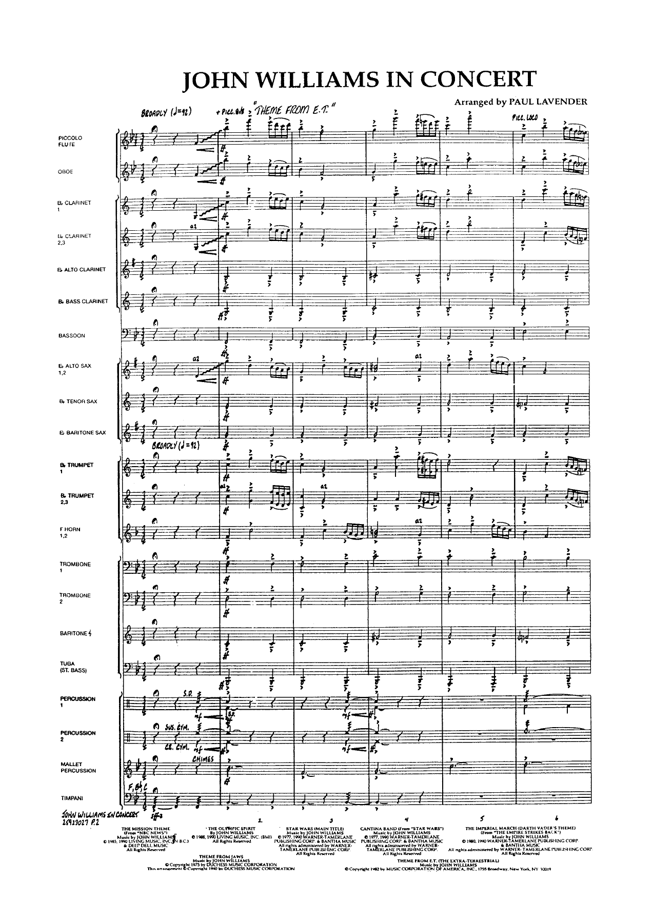 John Willians in Concert [Paul Lavender] — sheet music preview