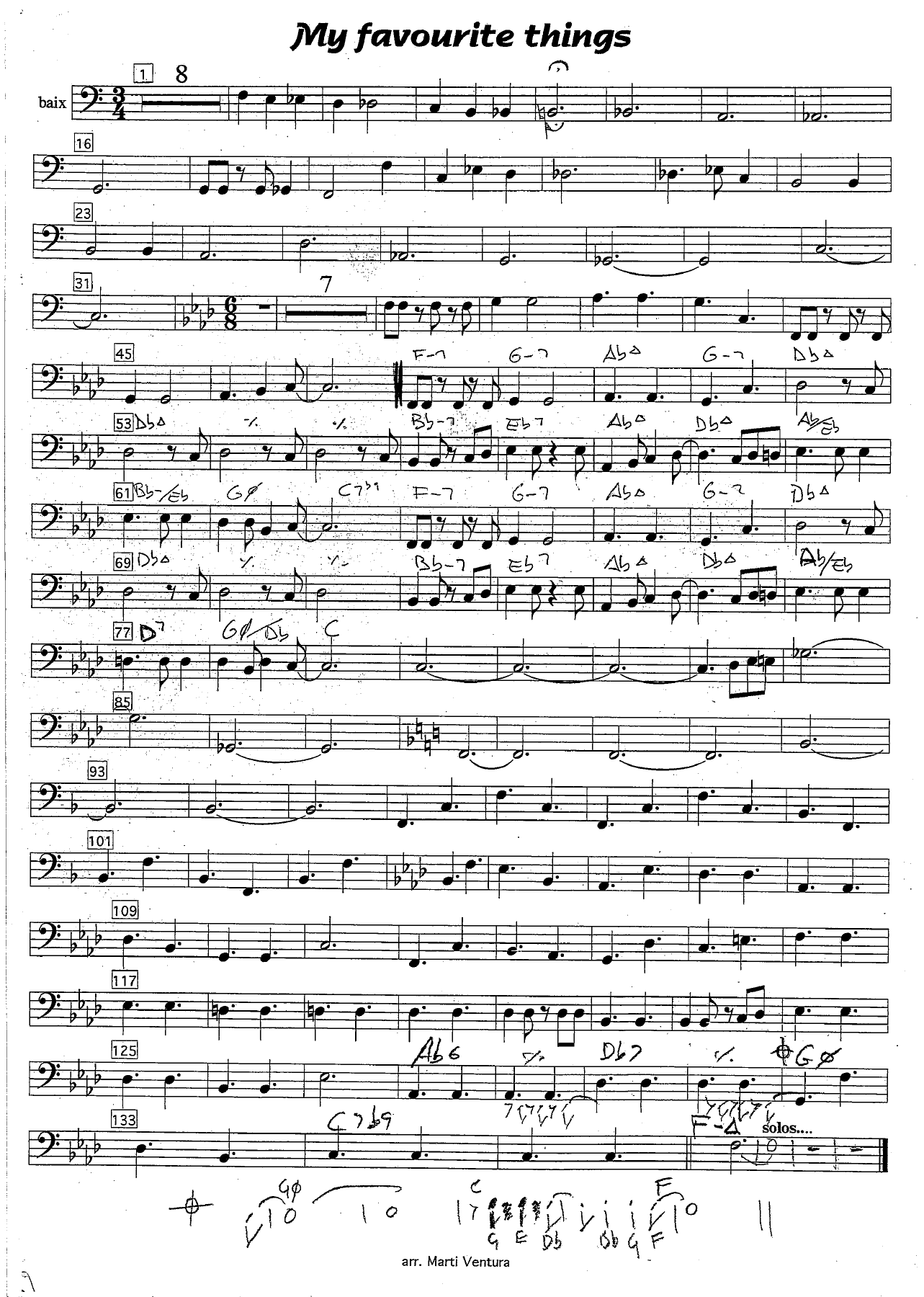 my favourite things BAIX — sheet music preview