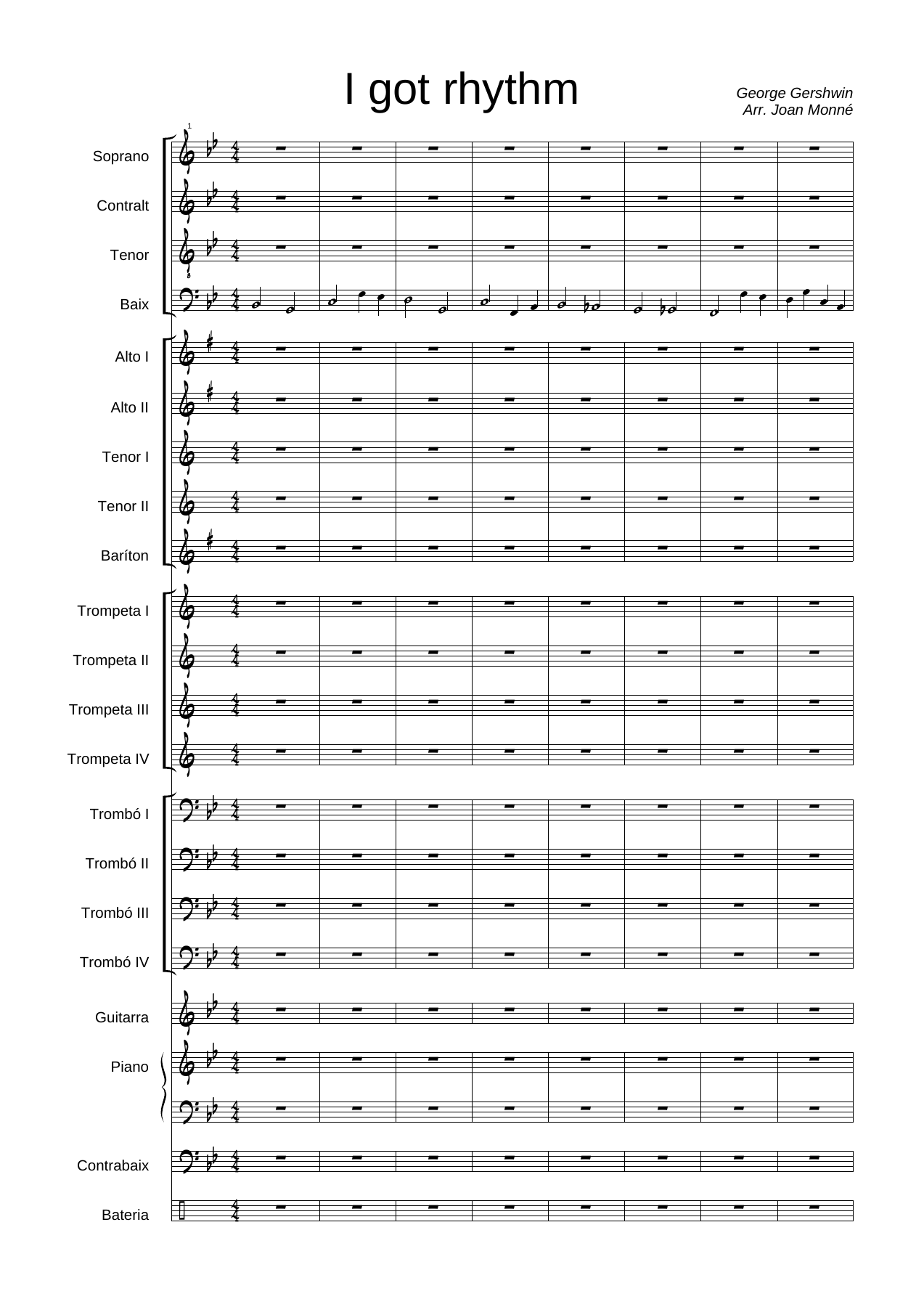 I got rhythm score — sheet music preview