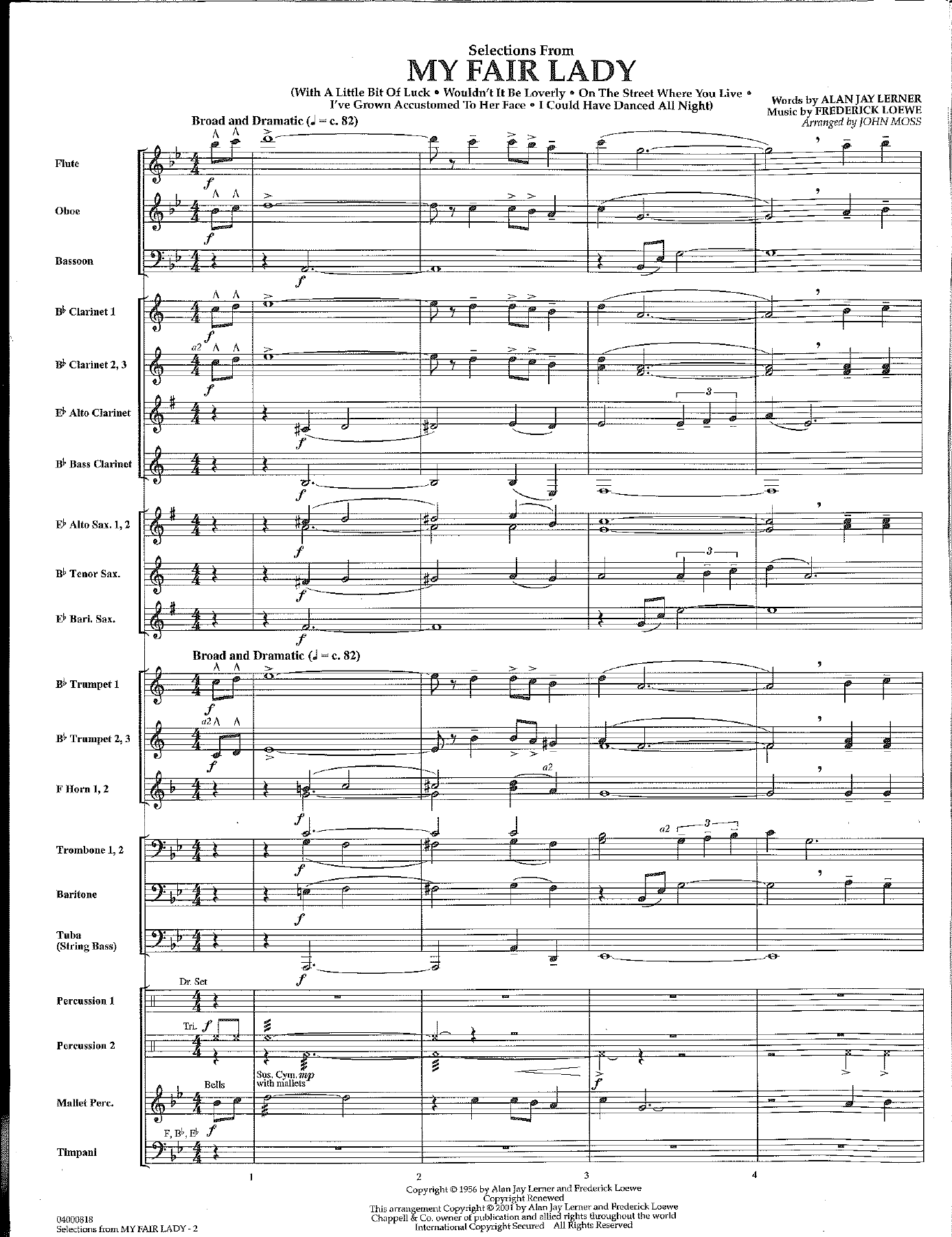My Fair Lady — sheet music preview
