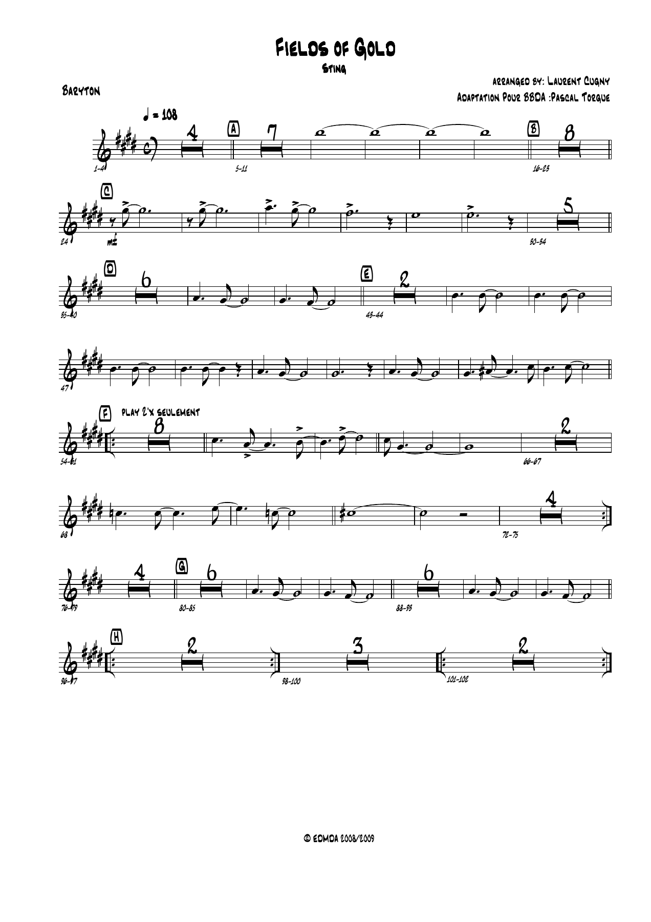 Baryton — sheet music preview