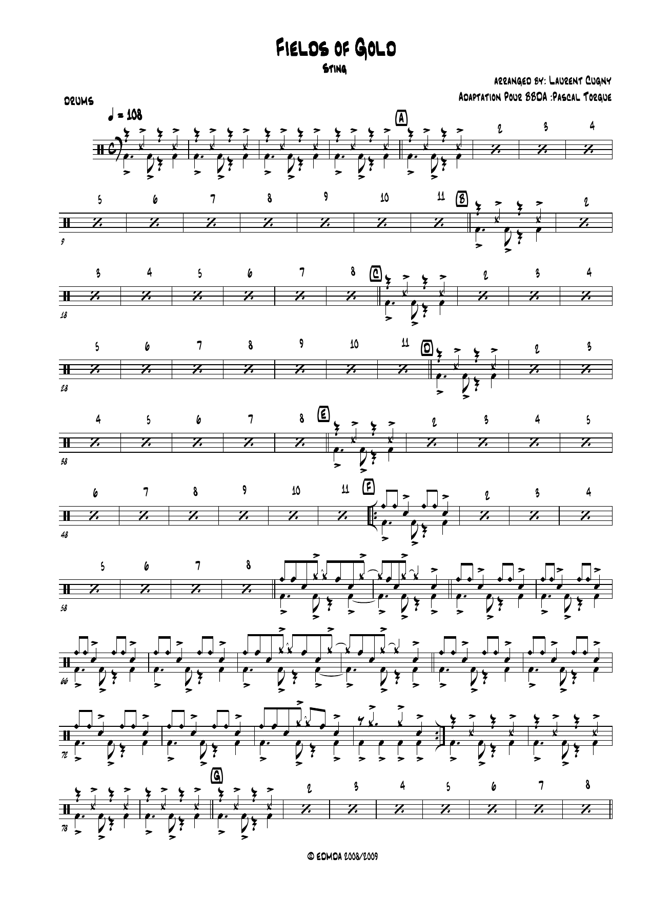 Batterie — sheet music preview