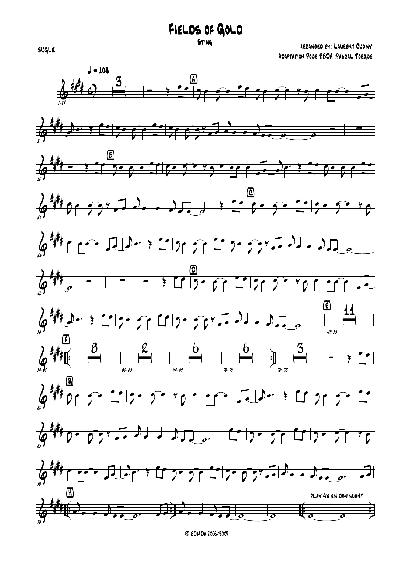 Bugle — sheet music preview
