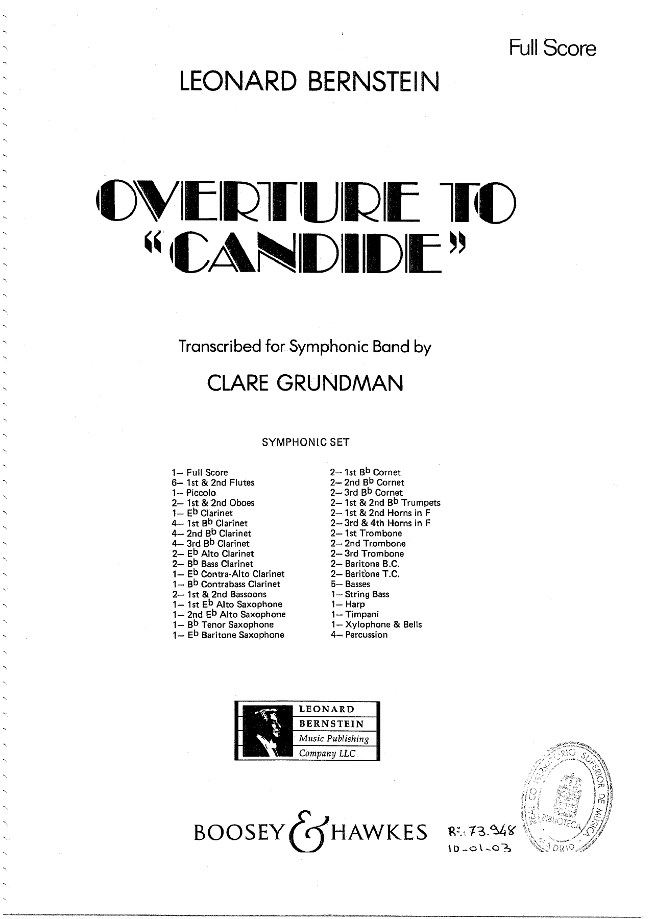 Overture to Candid - 00 - Score — sheet music preview