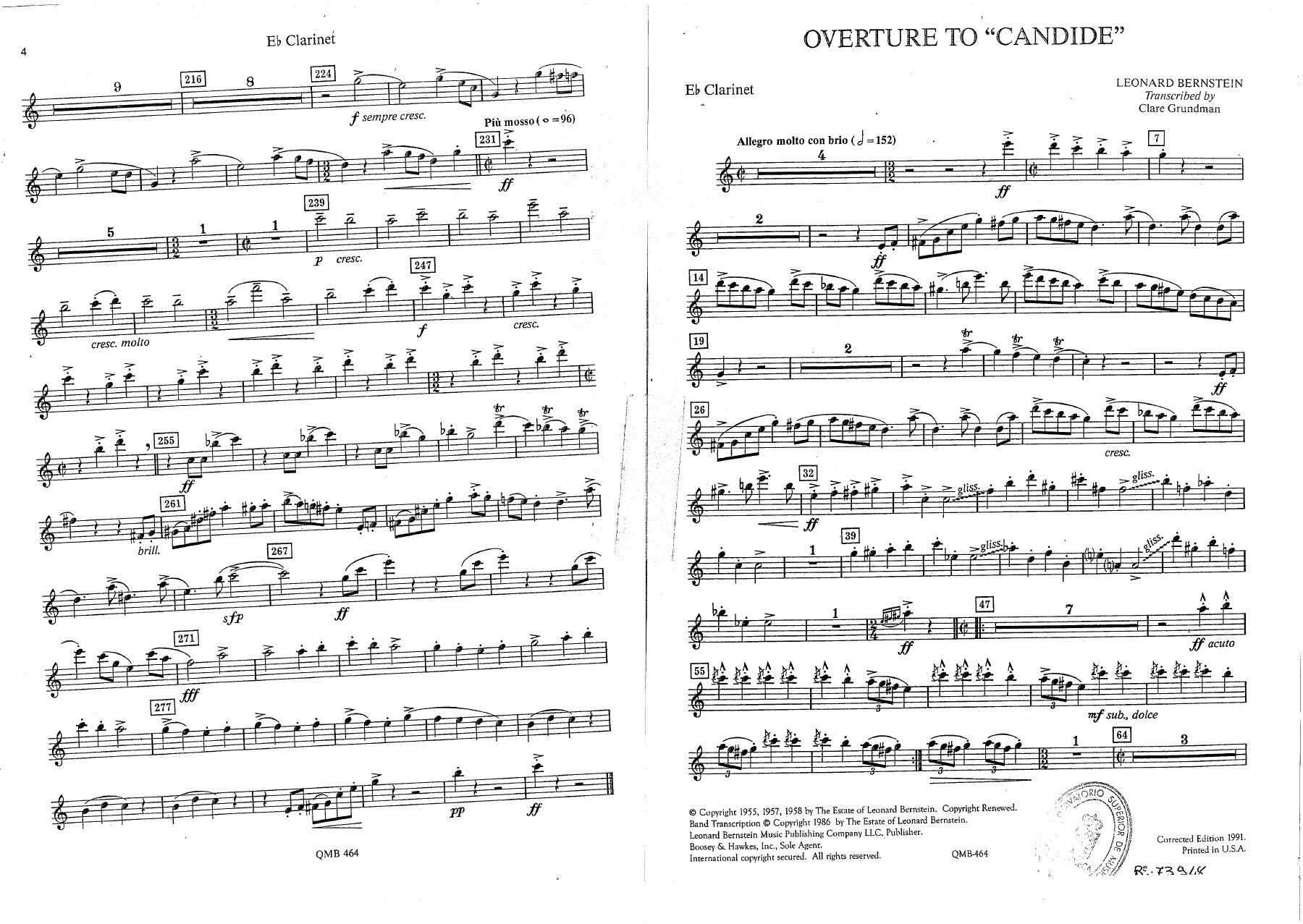 Overture to Candid - 05 - Eb Clarinet — sheet music preview